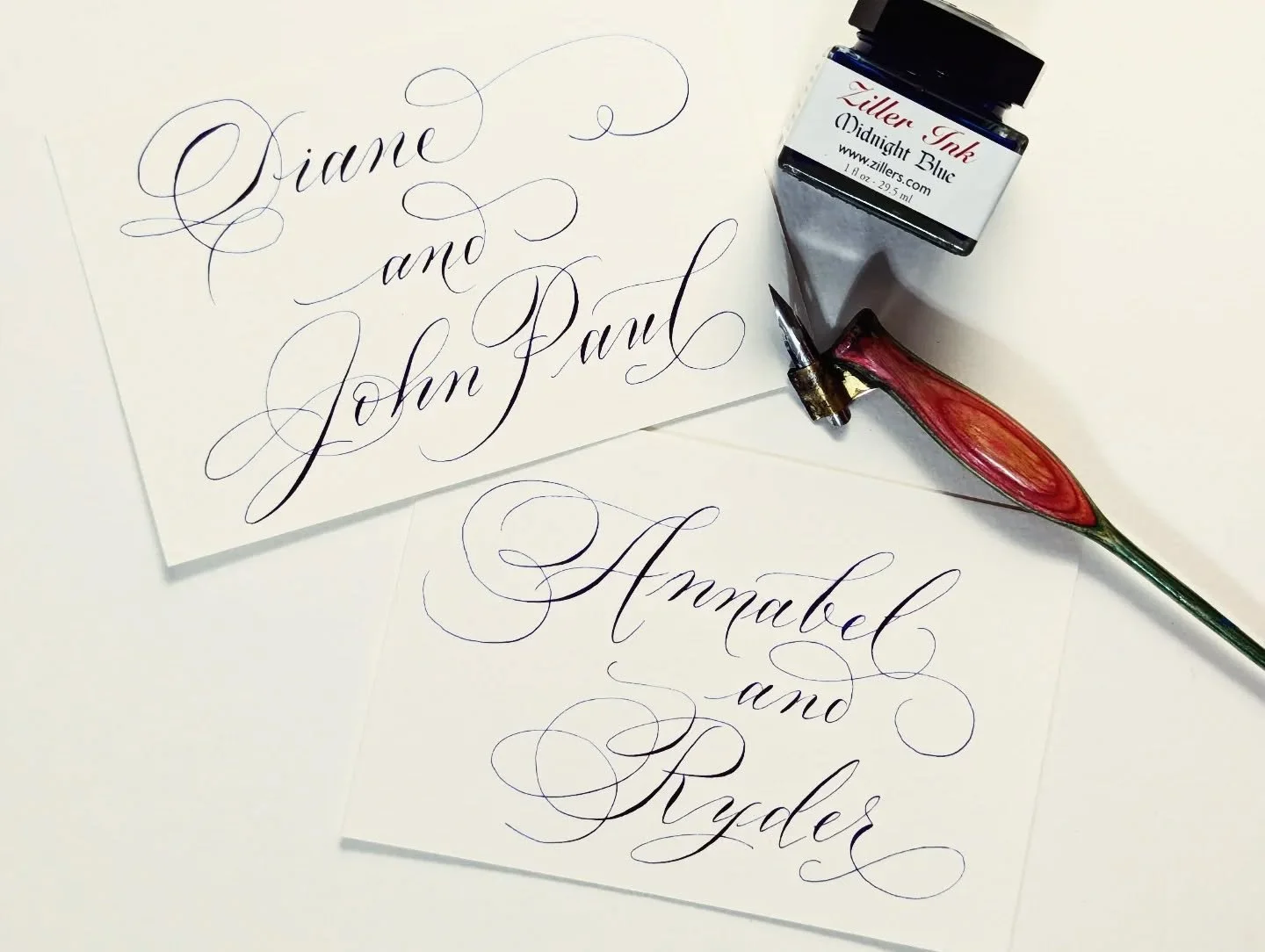 Bride: would you write some flourished cards? 

Me: absolutely, yes!

💙😍💙 

#jennifercalligrapher #weddings #calligraphy #pointedpencalligraphy #customcalligraphy