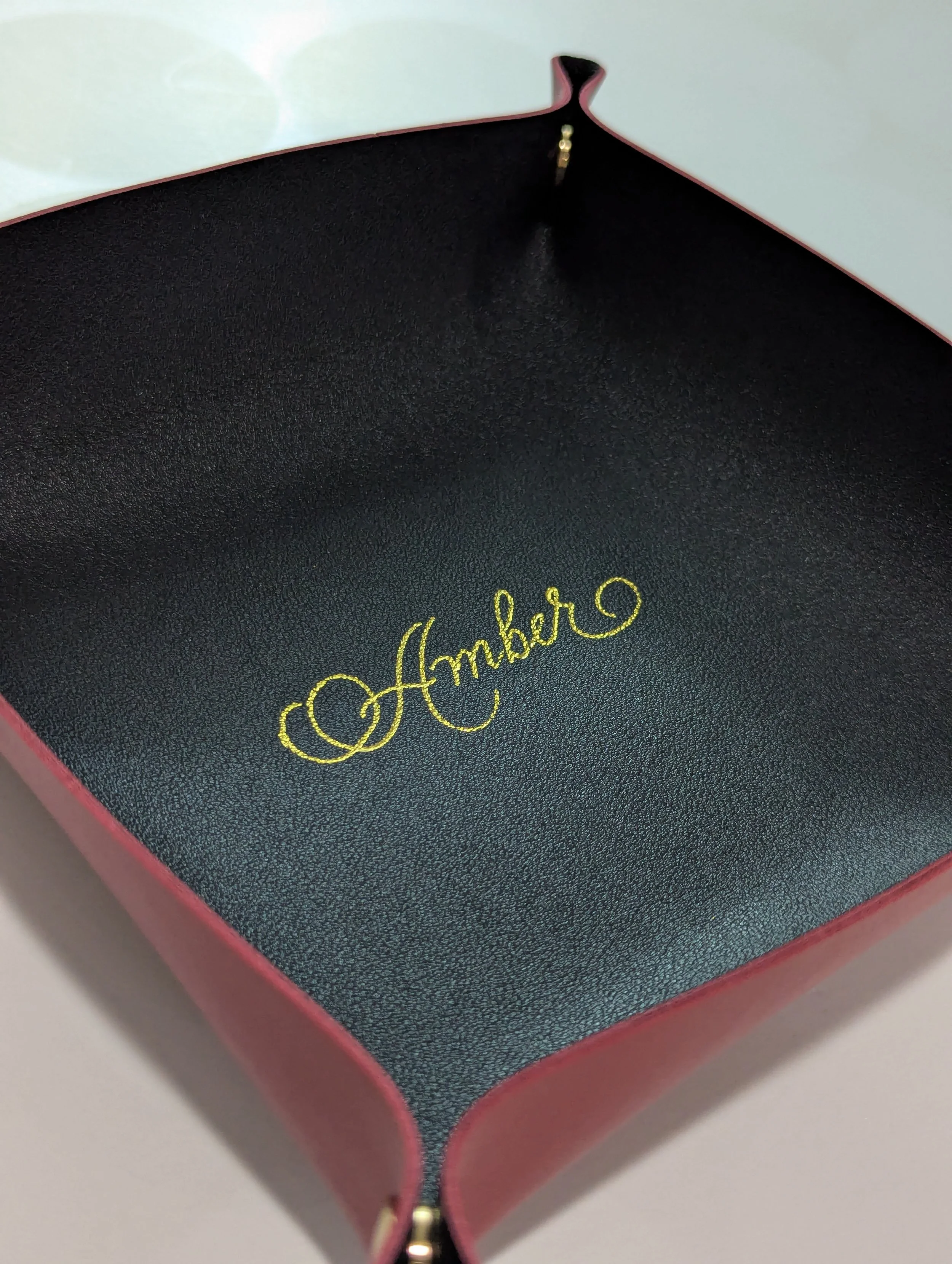 gold foil calligraphy catch-all tray