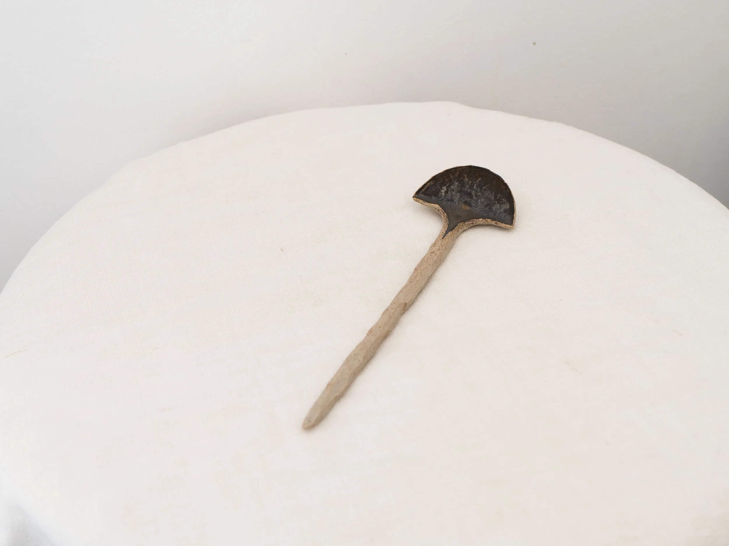 Handmade modern primitive stoneware spoon by A Galaricha