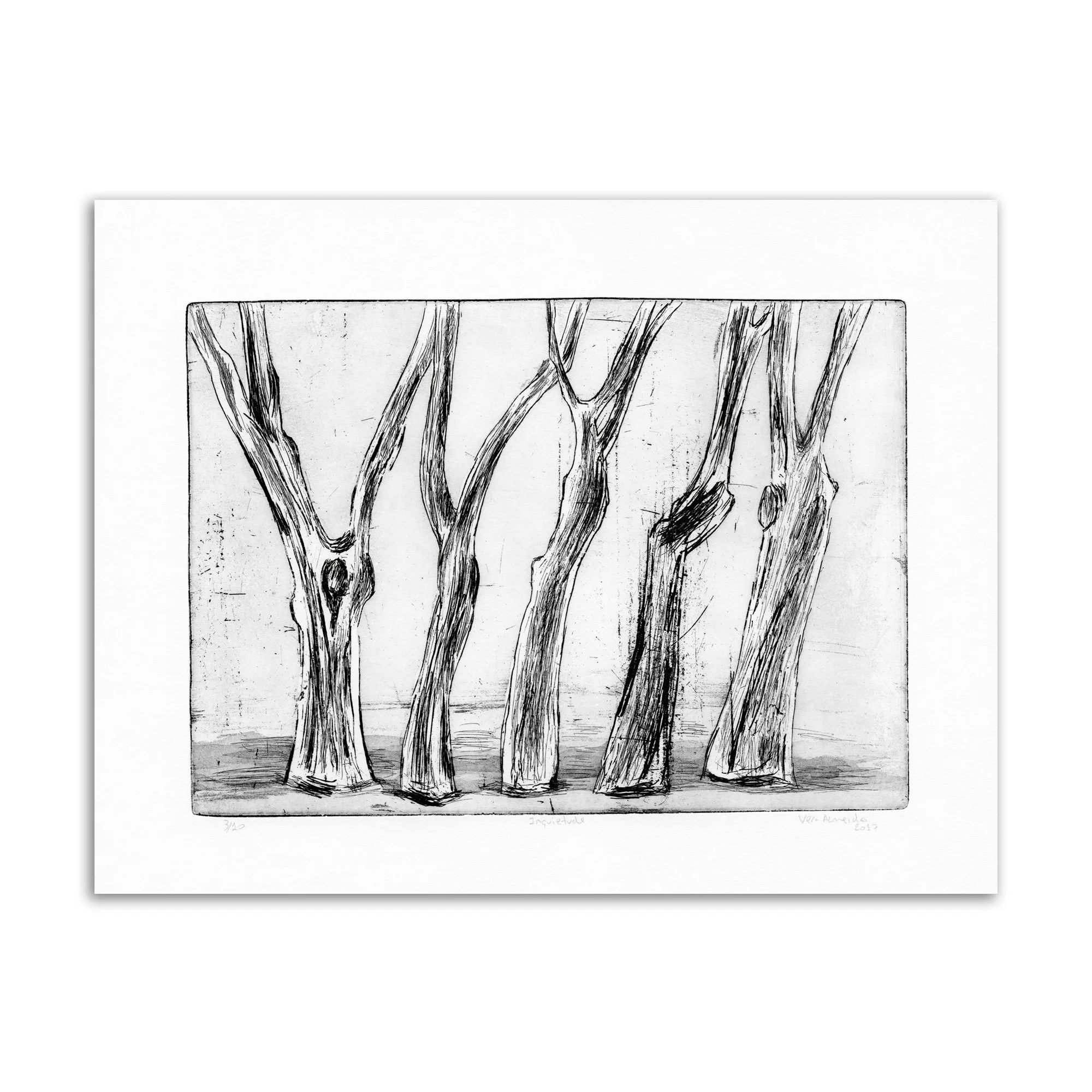 Inquietude - Printmaking by Vera Almeida