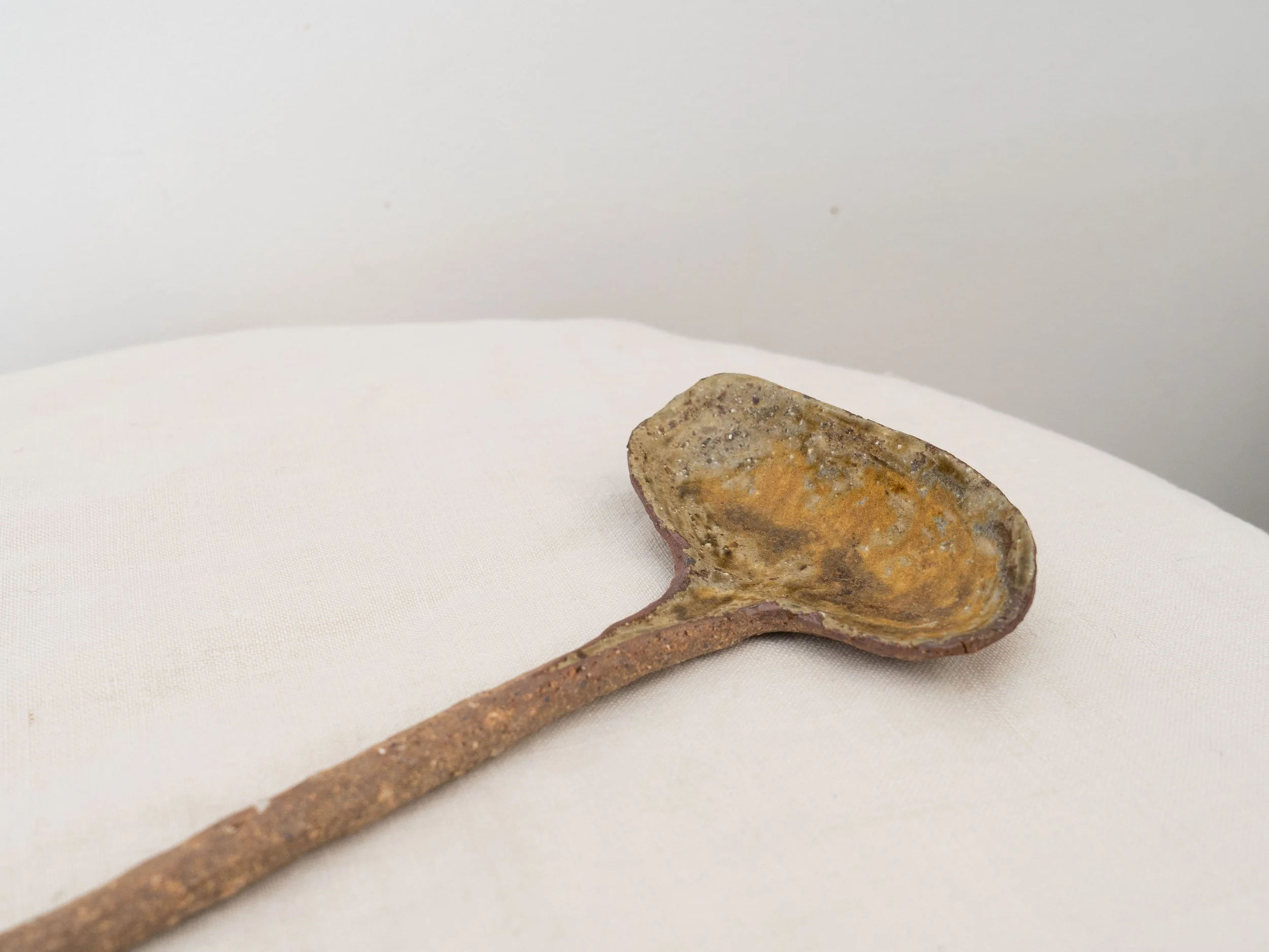 Handcrafted ceramic wide decorative spoon by A Galaricha