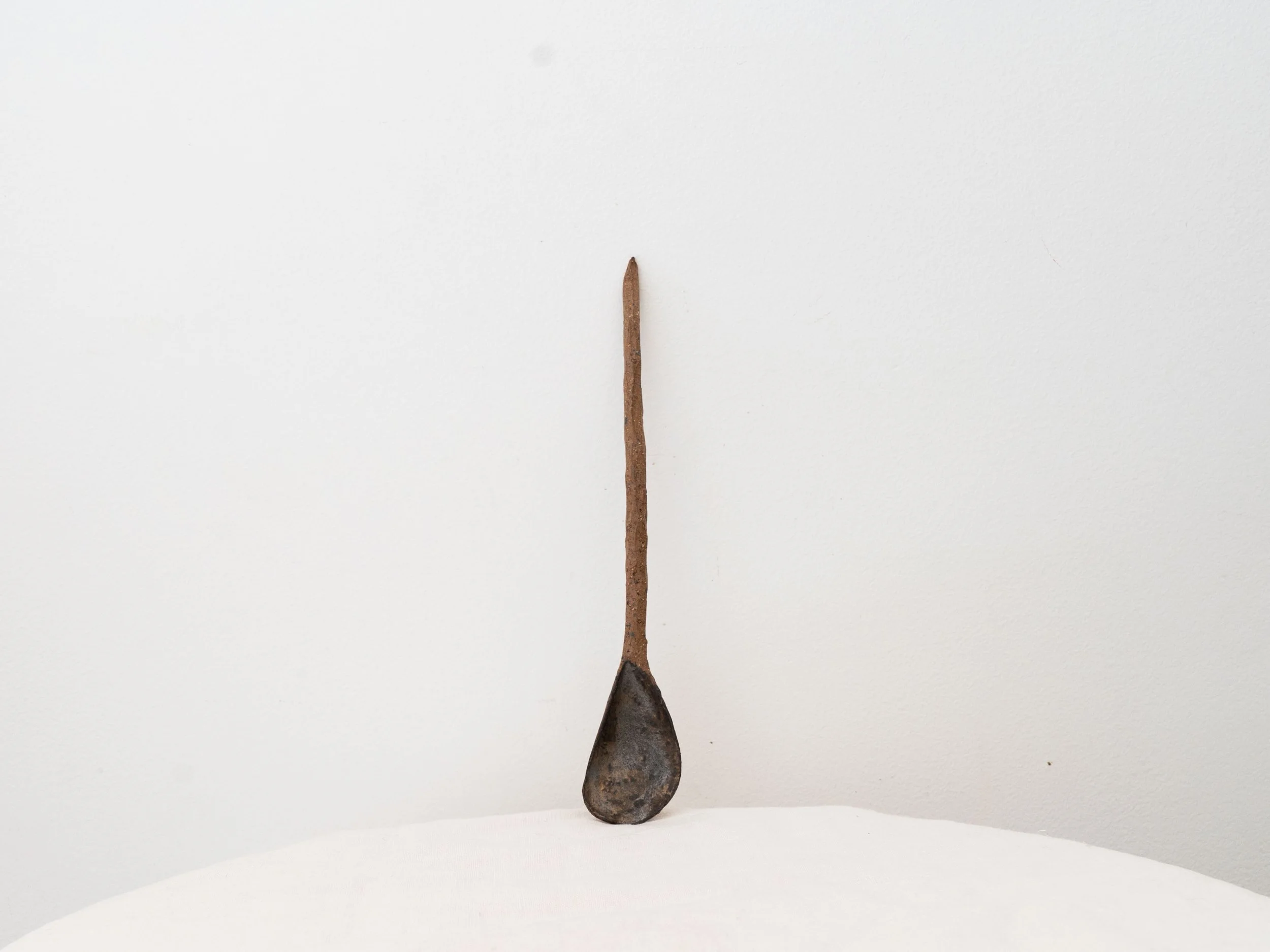 Artisanal primitive ceramic spoon by A Galaricha