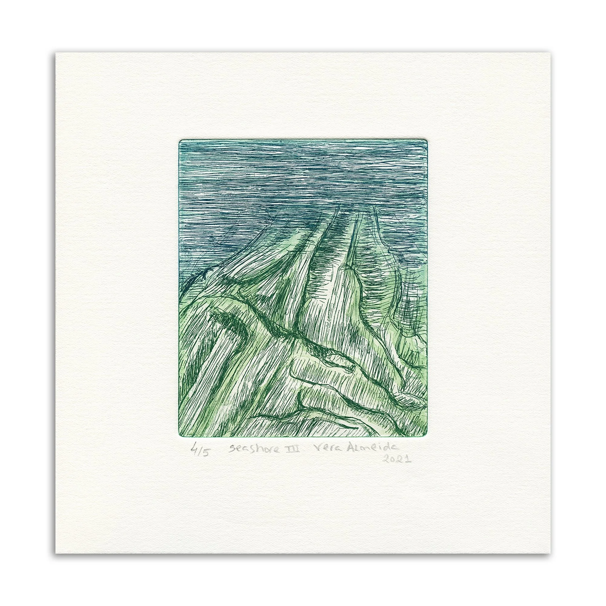 Seashore III- Printmaking by Vera Almeida
