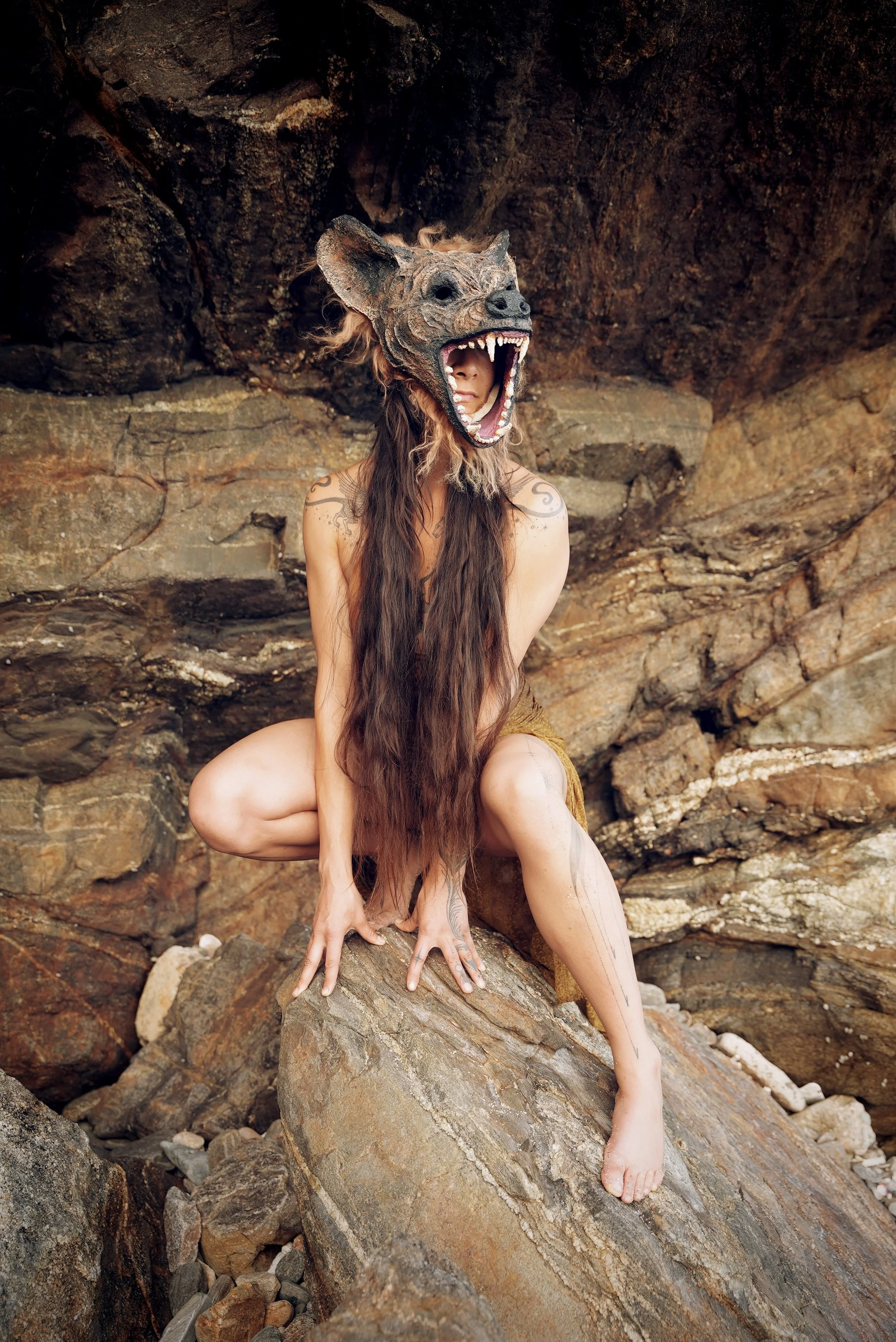Hyena Mask, paper mache, 2026