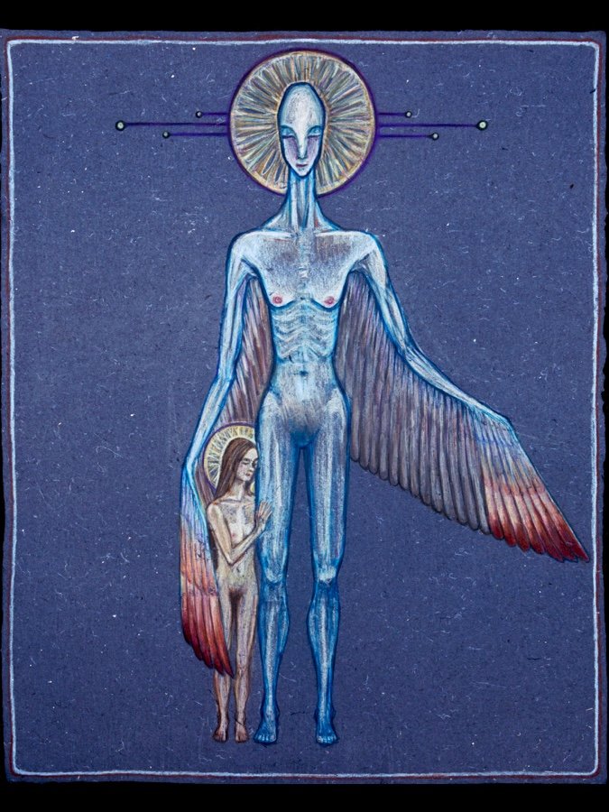 Guardian (2016), colored pencil, 12"x18"