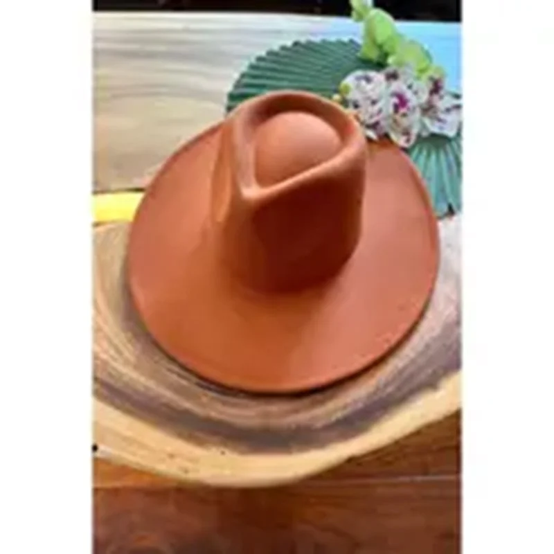 "The Rustic"  Wide Brim Rust Color Vegan Felt Rancher Hat