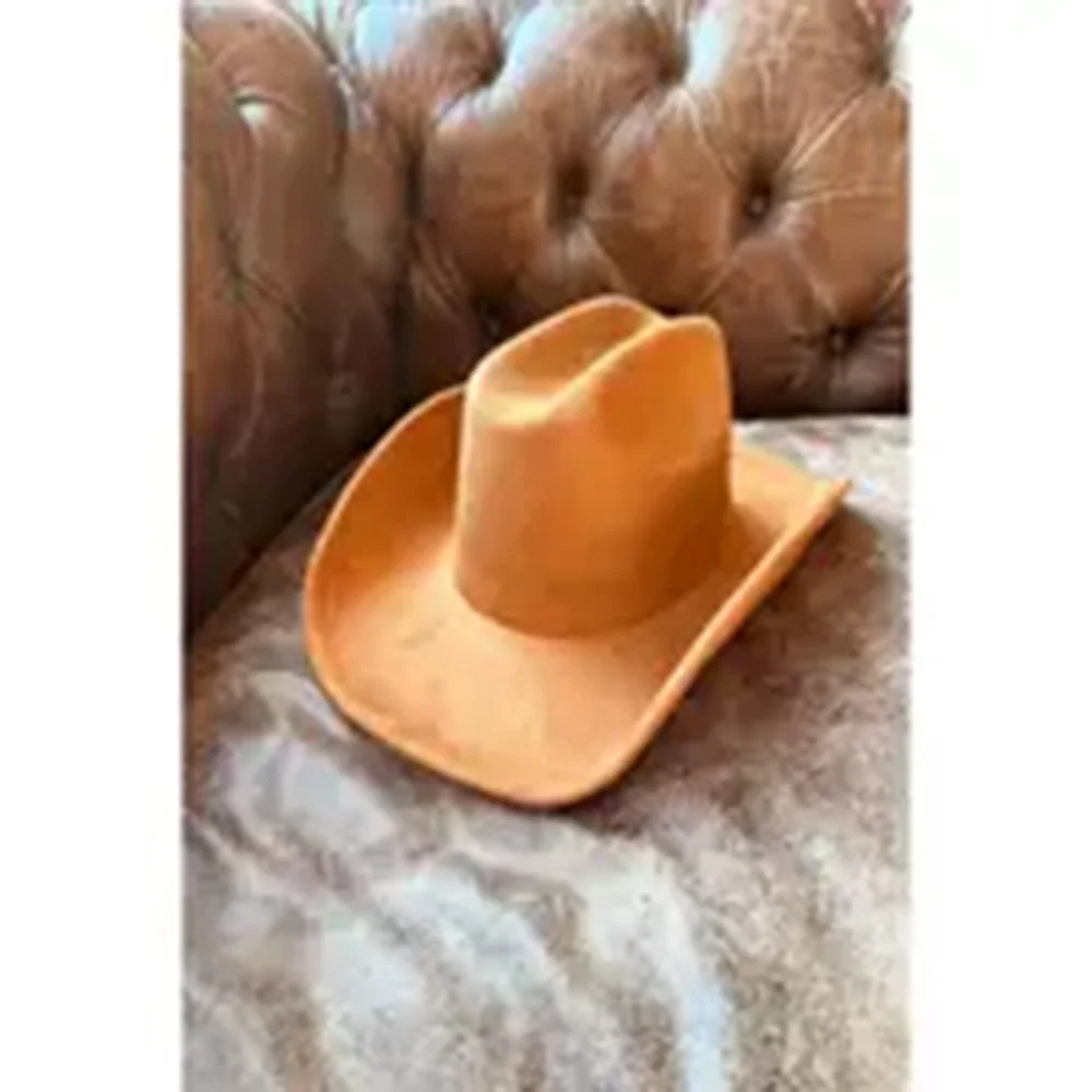 Mz CowGirl Carmel Vegan Suede Cattleman Cowboy Hat
