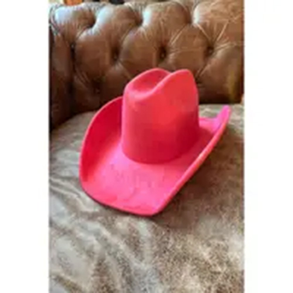 Mz CowGirl Hot Pink Vegan Suede Cattleman Cowboy Hat