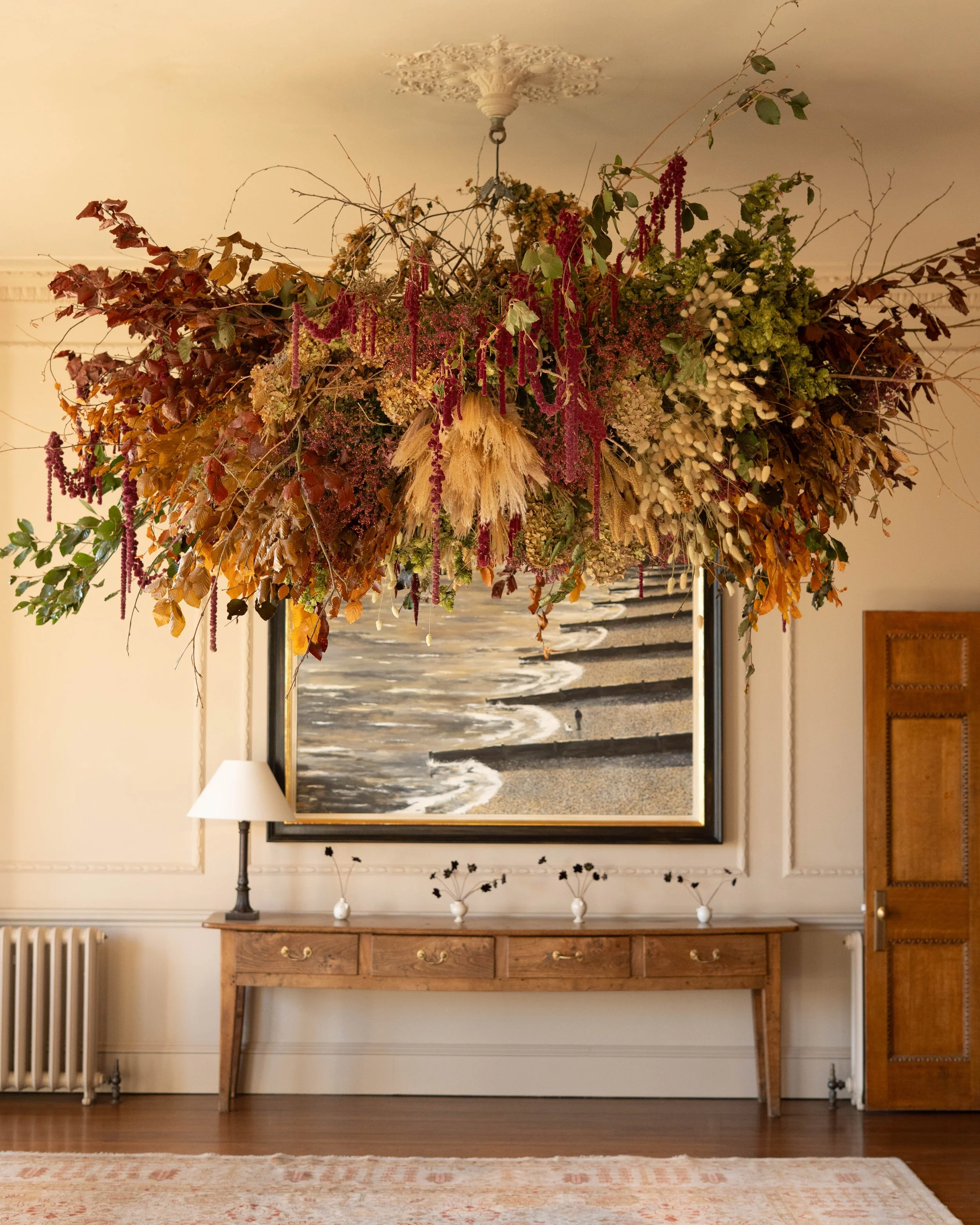Hanging dried flower chandelier hampshire .JPG