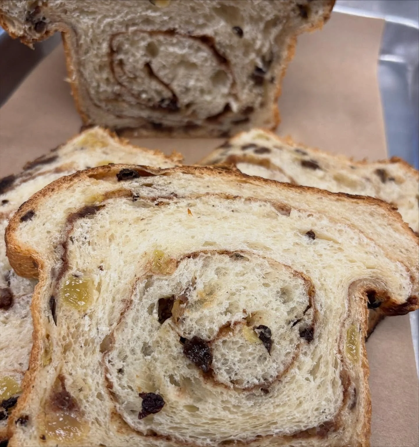 Out enjoying the fall season!! Come on in and see us!

Very special loaf today - Raisin bread with a brown sugar cinnamon swirl. Limited quantities

We have all the loaves for the weekend - Foccacia, Sourdough, French Baguettes and we made a few sour