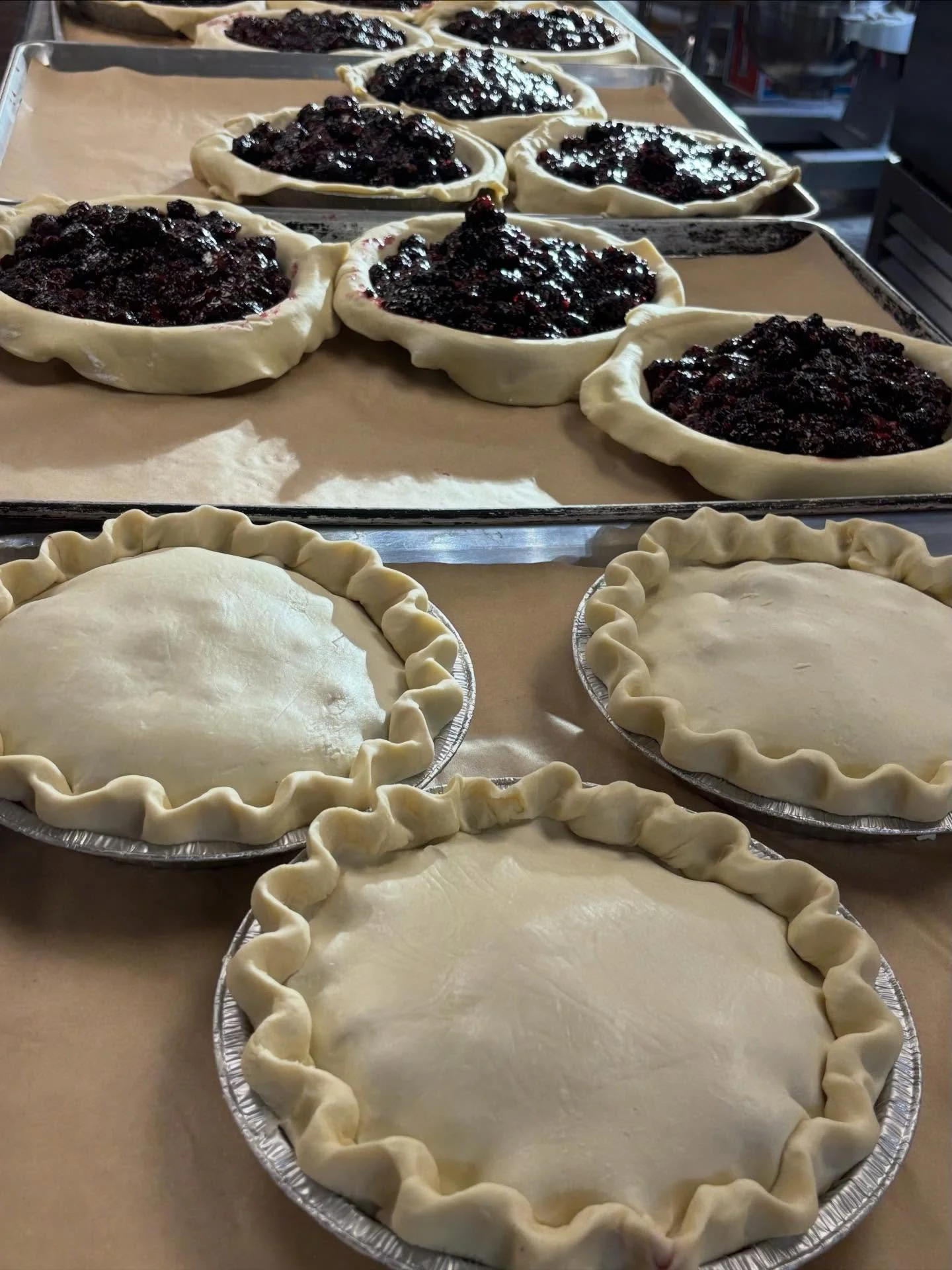 Pies &amp; Rolls! We are open at 8am tomorrow and Thursday and regular hours Friday, Saturday &amp; Sunday.
We baked lots extra so come on in!
Pies: Cinnamon Roll Apple, Cherry, Marionberry, Strawberry Rhubarb, Dutch Apple &amp; Oregon Holiday.
*** w