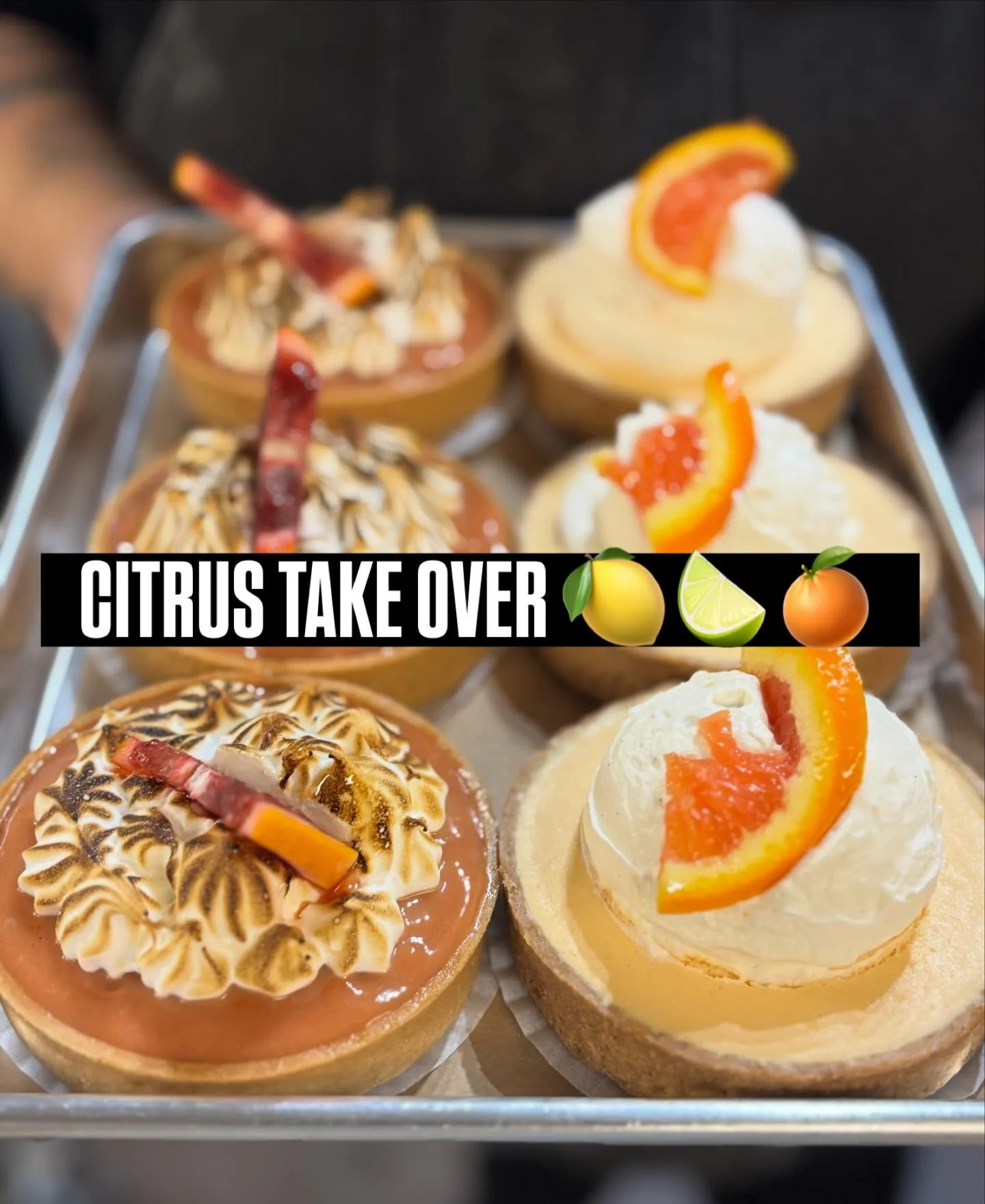 It&rsquo;s a citrus takeover this week!
Like a lime to my lemon, lemon to a lime!
If citrus is your thing we got you

Lemon 🍋 
- Meyer Lemon Fruit Tarts
- Lemon Curd Hand Pies
- Oregon Berry Pies with a lemon Crumble top
- Lemon Bars

Lime 🍋&zwj;🟩