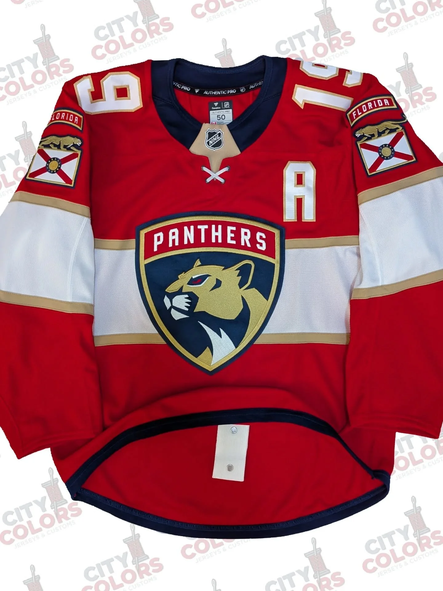 Retail authentic Florida Panthers home jersey (seriously, bring back white jerseys at home) recently customized as back-to-back Stanley Cup champion Matthew Tkachuk.

I personally love the Florida Panthers' uniform aesthetic. Generally, I think state
