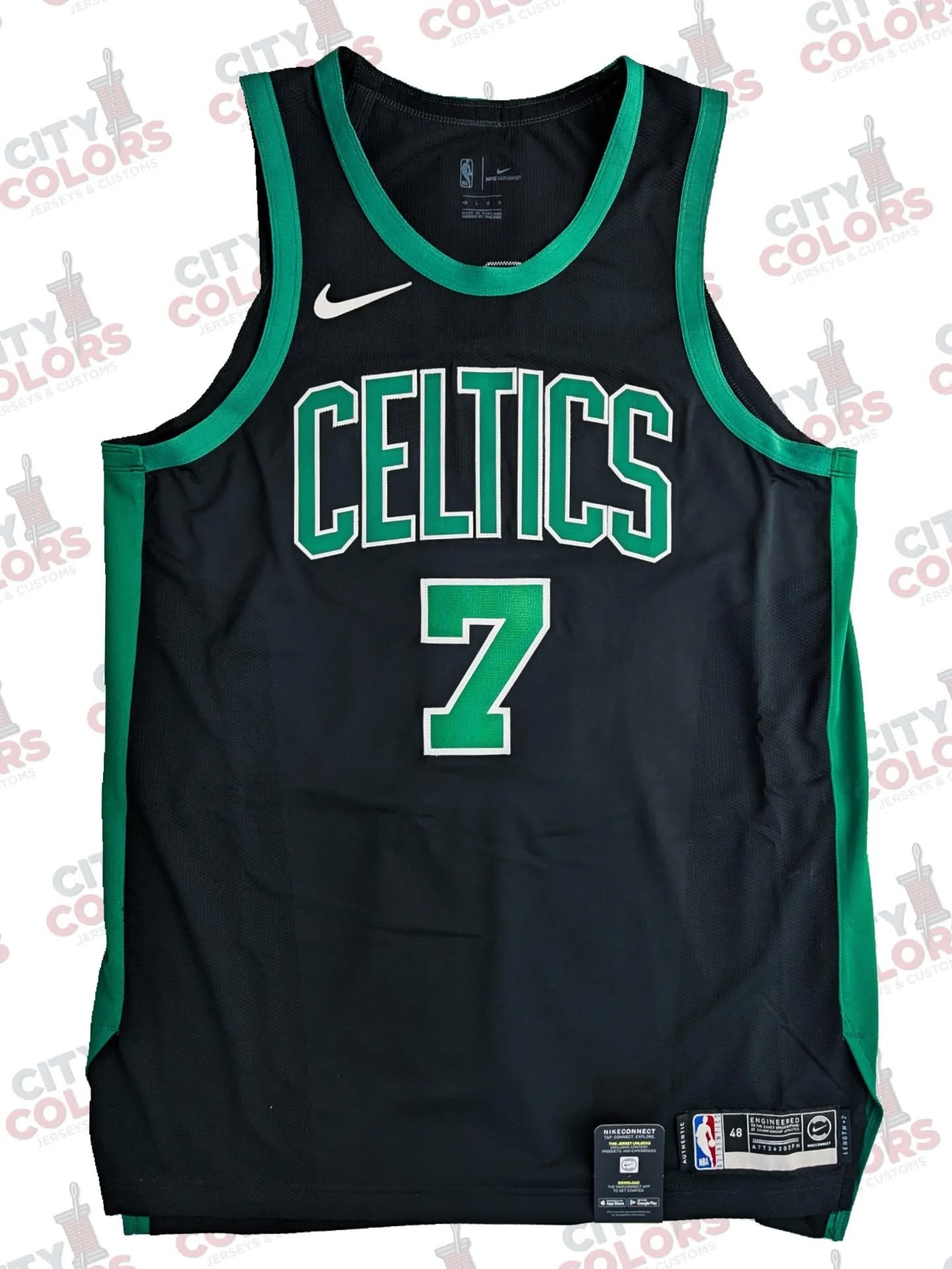 2020 NBA bubble-era jerseys featured player-chosen messages promoting social justice. This jersey was customized with a lettering kit made in-house as Boston Celtics guard Jaylen Brown. The 4x All-Star and 2024 NBA Finals MVP rocked &quot;LIBERATION&