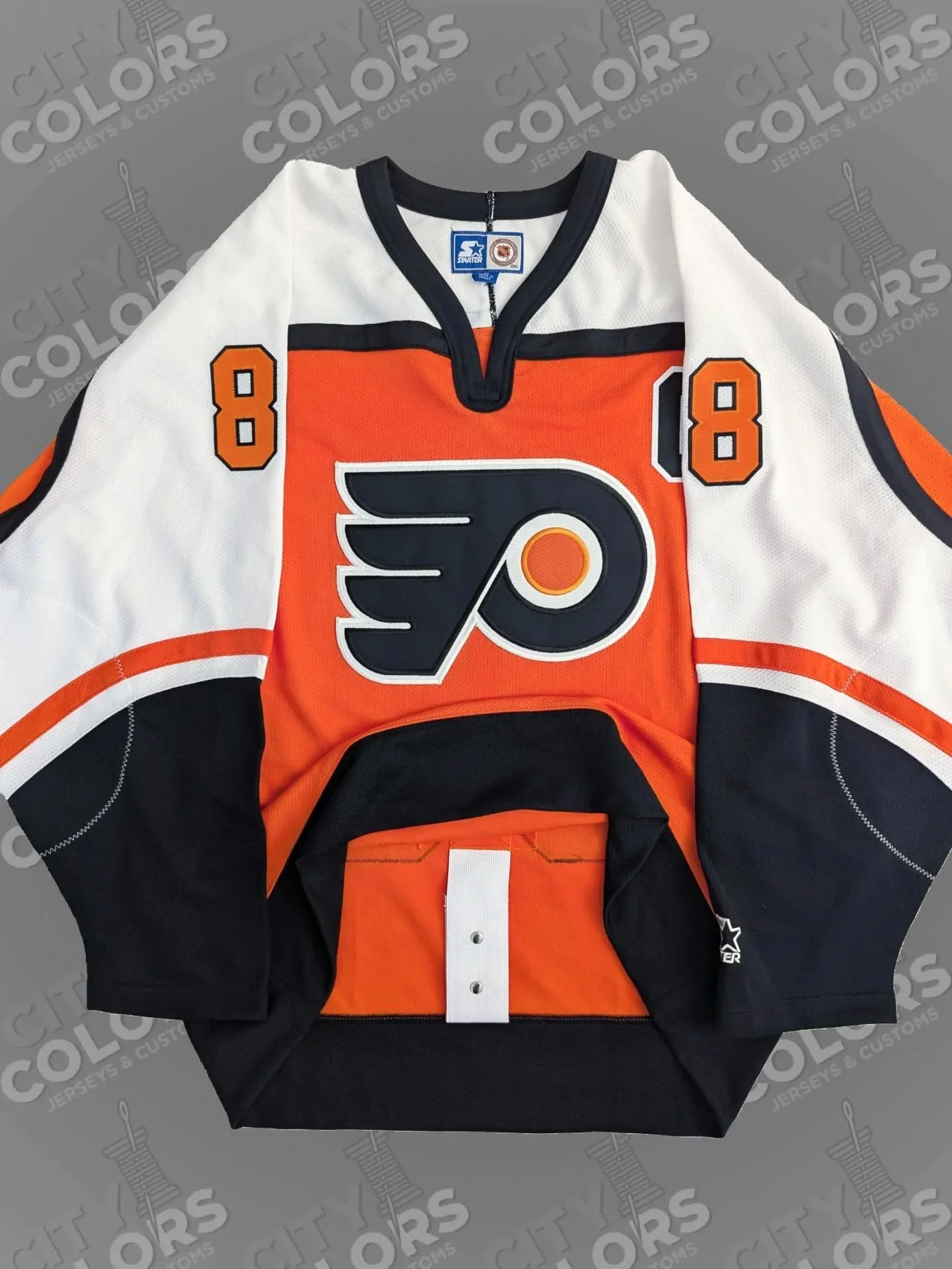 Happy New Year! I started mine with a personal project. I found a vintage Starter Flyers road jersey that came with nameplate fabric. Look at the tag to see the retail price of a jersey in 1998!

I had a loose fight strap sitting around, so I attache