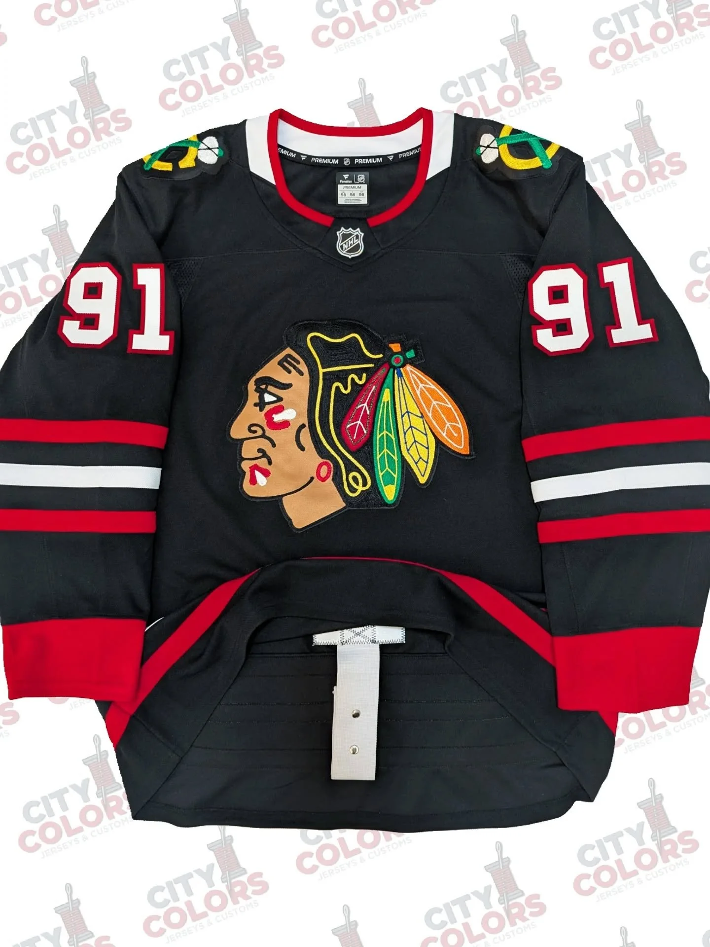 Chicago Blackhawks 2022 1st round pick, Frank Nazar, customized on a 'Hawks black alternate jersey. The black uniform was brought back into rotation for the first time since 2008-09. I'm a fan of it. Can't pass up a chance to see the front crest deta