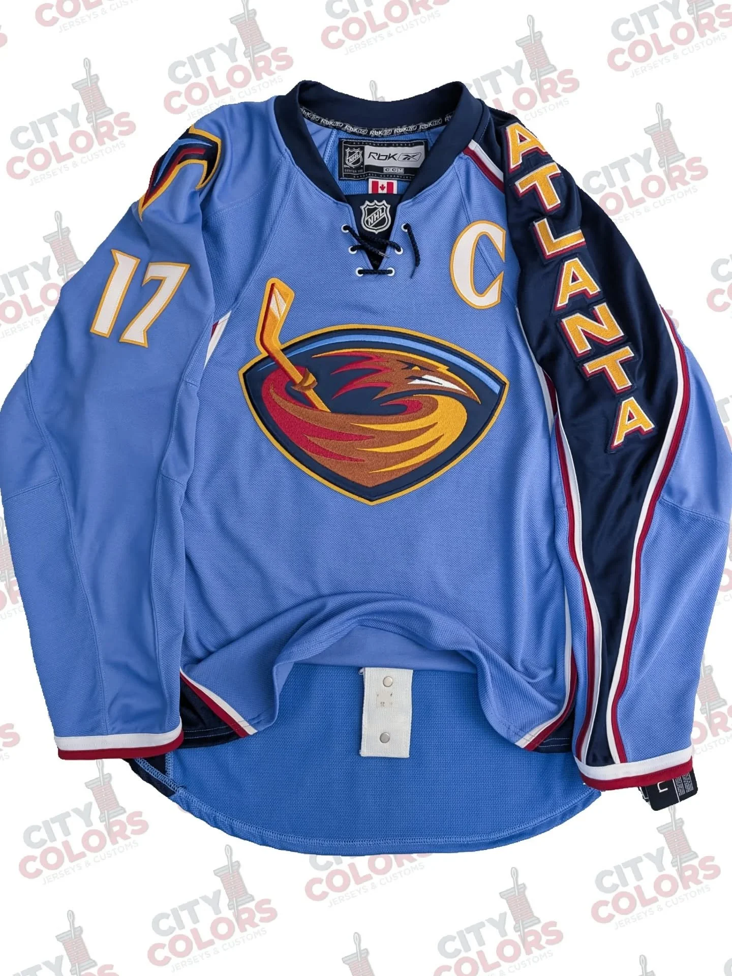 A southernplayalistic jersey from the land of ATL, edgy and bold, and about the only thing worth looking at when the Thrashers were on the ice. The captain, Ilya Kovalchuk, was a bright spot for the franchise. They plodded sluggishly through 11 seaso
