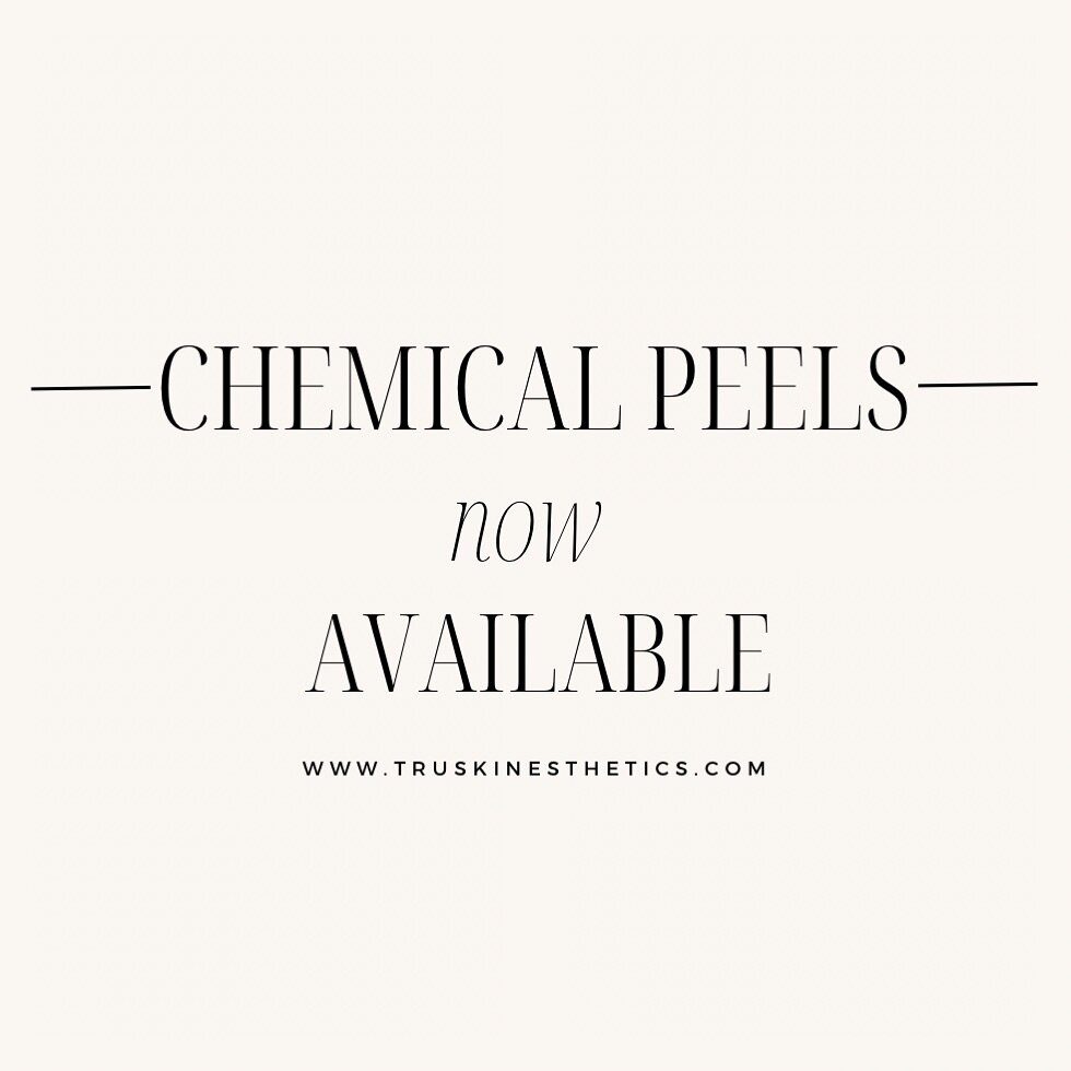 Get excited for Chemical Peels!!✨🤪👏
Two of the chemical peels Tru Skin offers, have no downtime after the peel. This means they will not leave your skin peeling for days, perfect for Spring/Summer!🌸

*Note: You will not be able to book your chemic