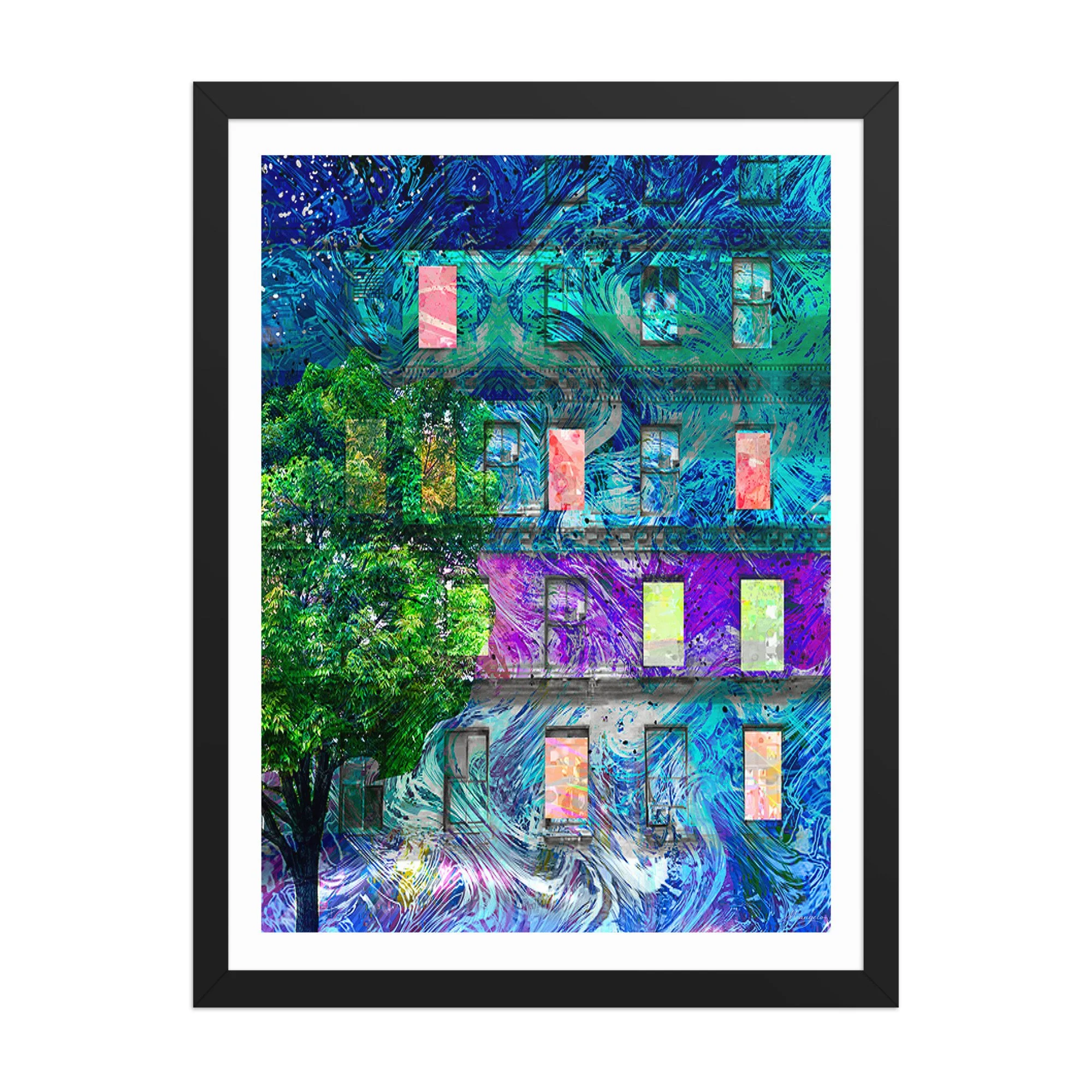 Framed poster Blue Building