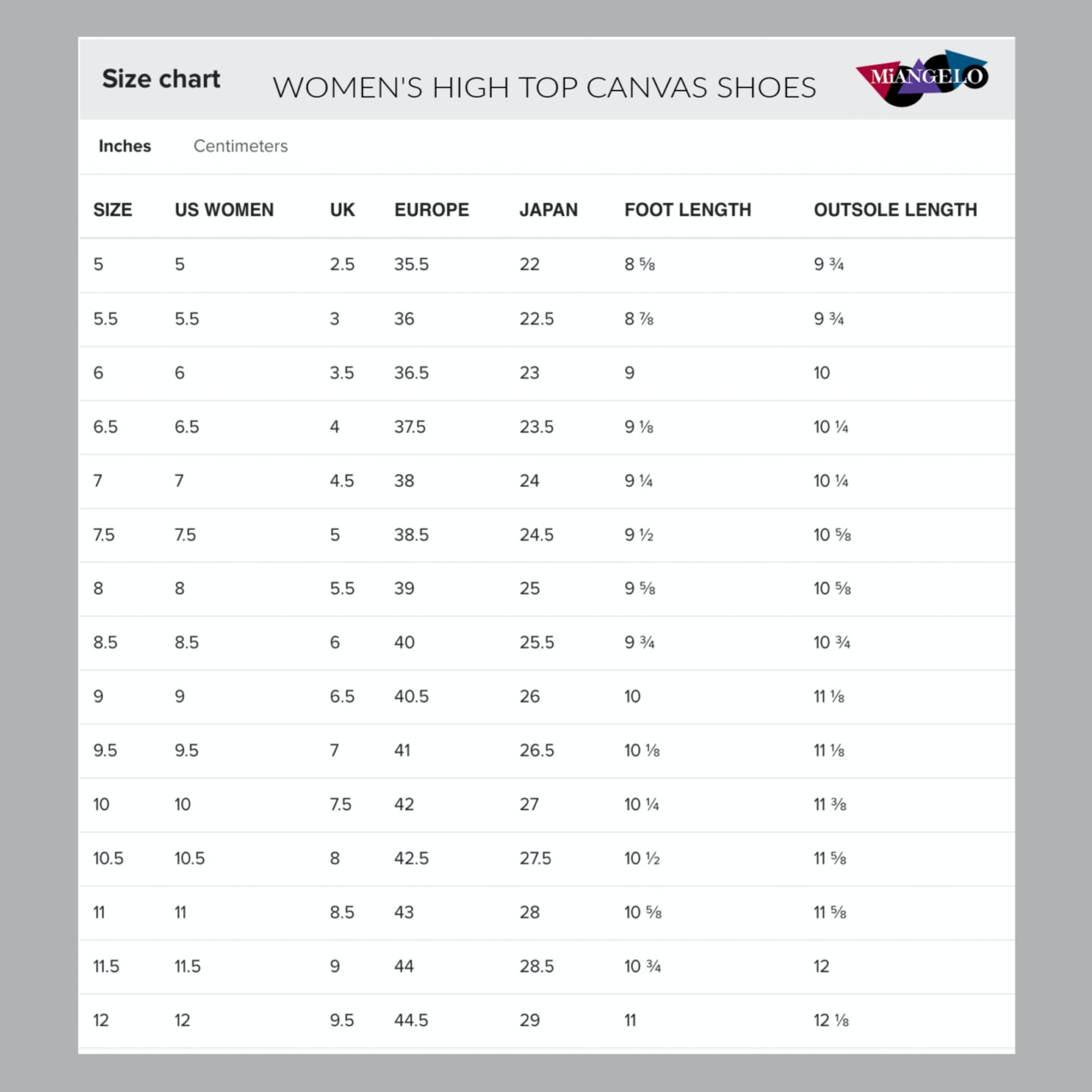 WOMEN'S SHOES PRICE CHART .jpg