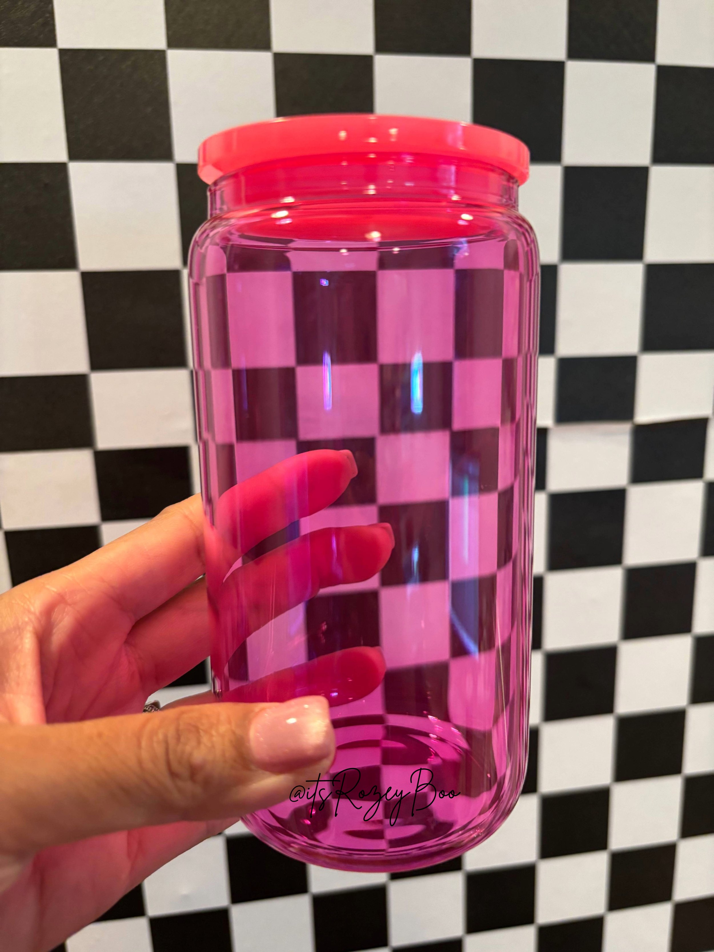 Hot Pink Libbey Style Jelly Glass