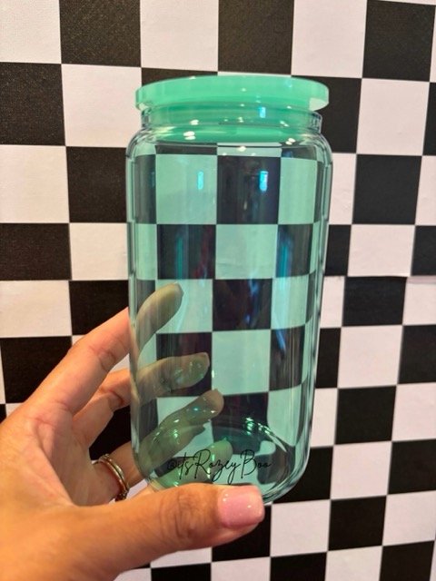 Teal-ish Libbey Style Jelly Glass