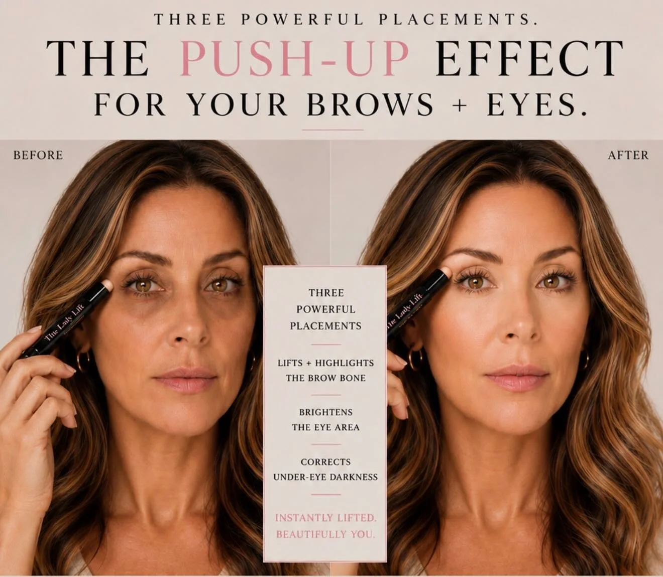 If your eyes have been looking a little more tired, heavier, or less lifted lately&hellip; this is for you ✨

This is exactly why we created The Lady Lift.

A completely skincare infused, traceless brightening + lifting stick designed to create that 