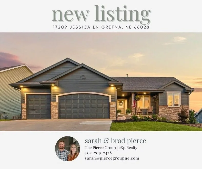 Custom built home full of upgrades in Gretna! Open main floor with a dream kitchen featuring large island with waterfall Quartz counters, new range &amp; dishwasher, and walk-in pantry. Spa like primary suite with heated floors, soaking tub, large ti