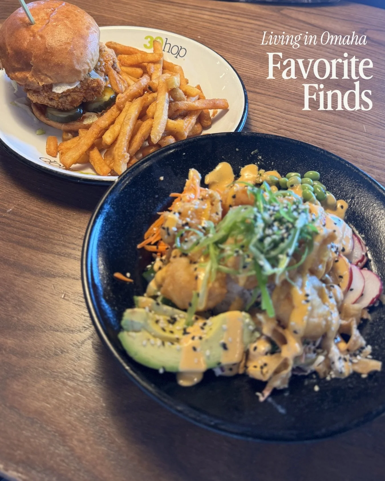Next local spotlight in our series of Living in Omaha: Favorite Finds is @30hop! 

They have a huge variety on their menu for both food and drinks. They have something for everyone to enjoy in the family from rice bowls, burgers, salads, tacos and mo
