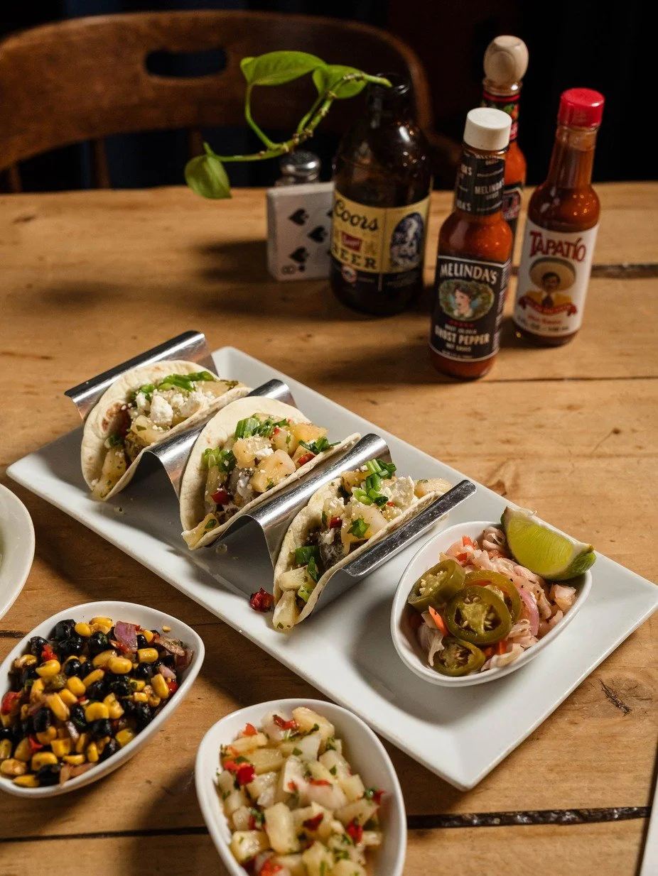 Our delicious taco trio is served with fresh toppings and sides, giving you a delightful experience. 🌮 #PlacervillePublicHouse #PlacervilleEats #PubDining #TacoLovers #BestTacos #BeerBar
