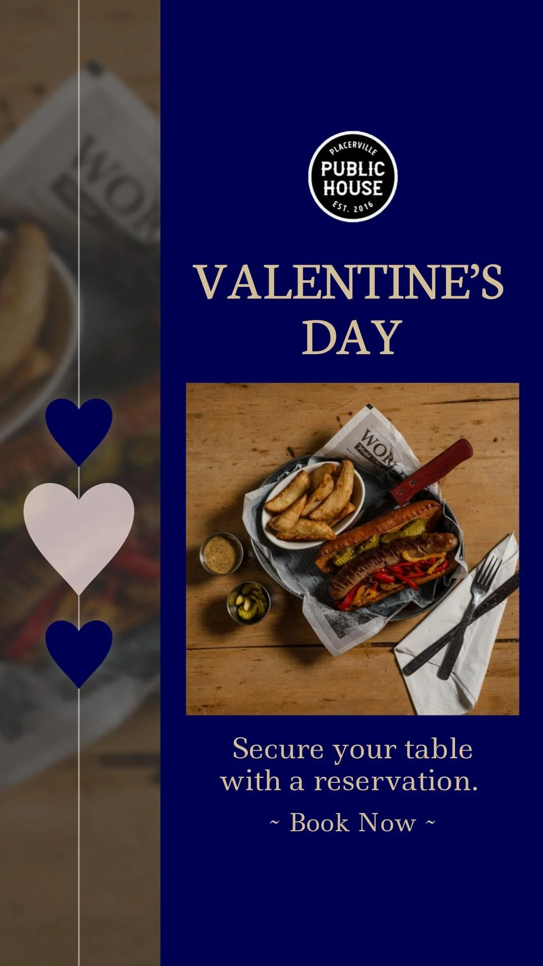 Make it easy on yourself. Treat your favorite person to a cozy spot and let them know you appreciate time together over a great glass of wine. Reserve your table for Valentine&rsquo;s Day. 💑🍷

#PlacervillePublicHouse #ValentinesDay #ValentinesDayPl