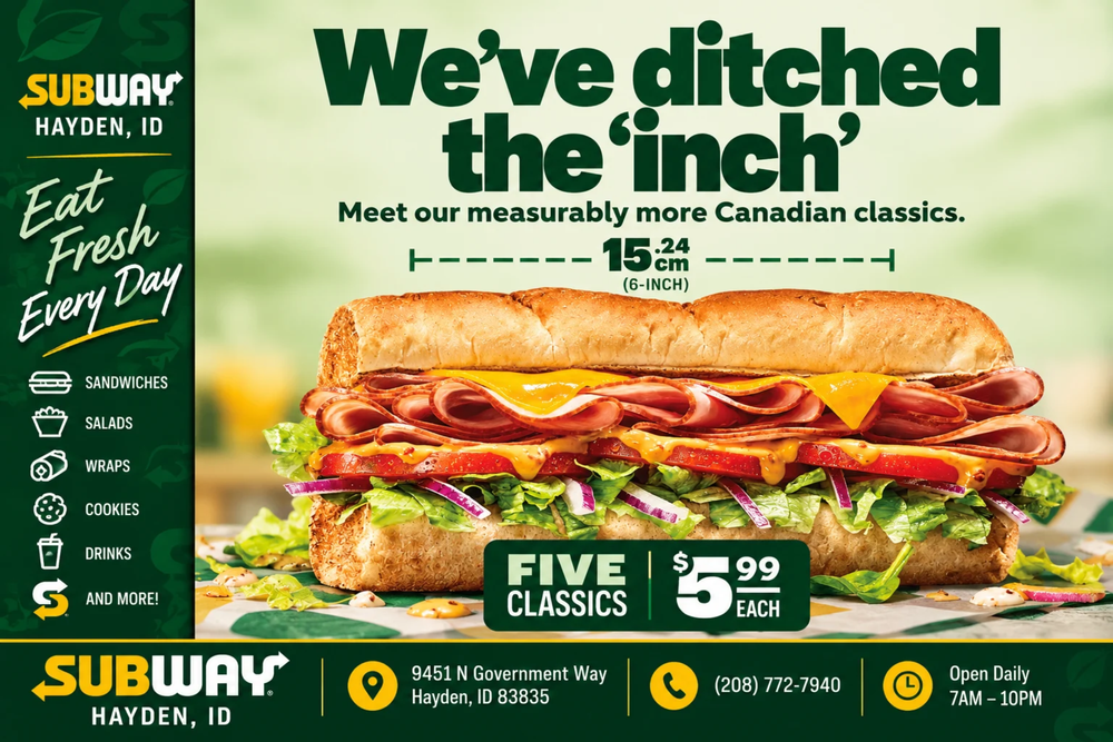 Subway promotional postcard