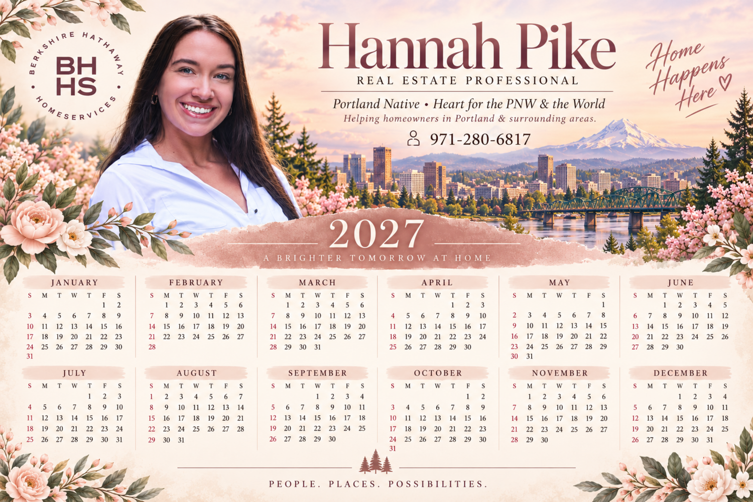 Hannah Pike real estate calendar postcard