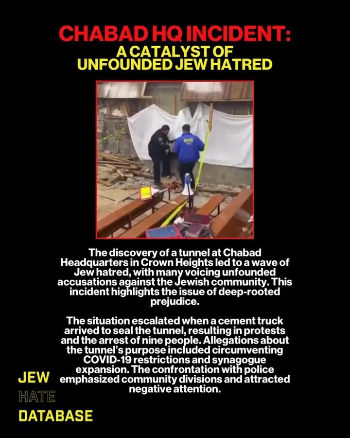 In collaboration with @antisemitismtoday &mdash; and the @theshaderoom for providing the catalyst full of Jew haters. 

The discovery of a tunnel at the Chabad Headquarters in Crown Heights led to a worrying surge in Jew hatred. Many people voiced ba