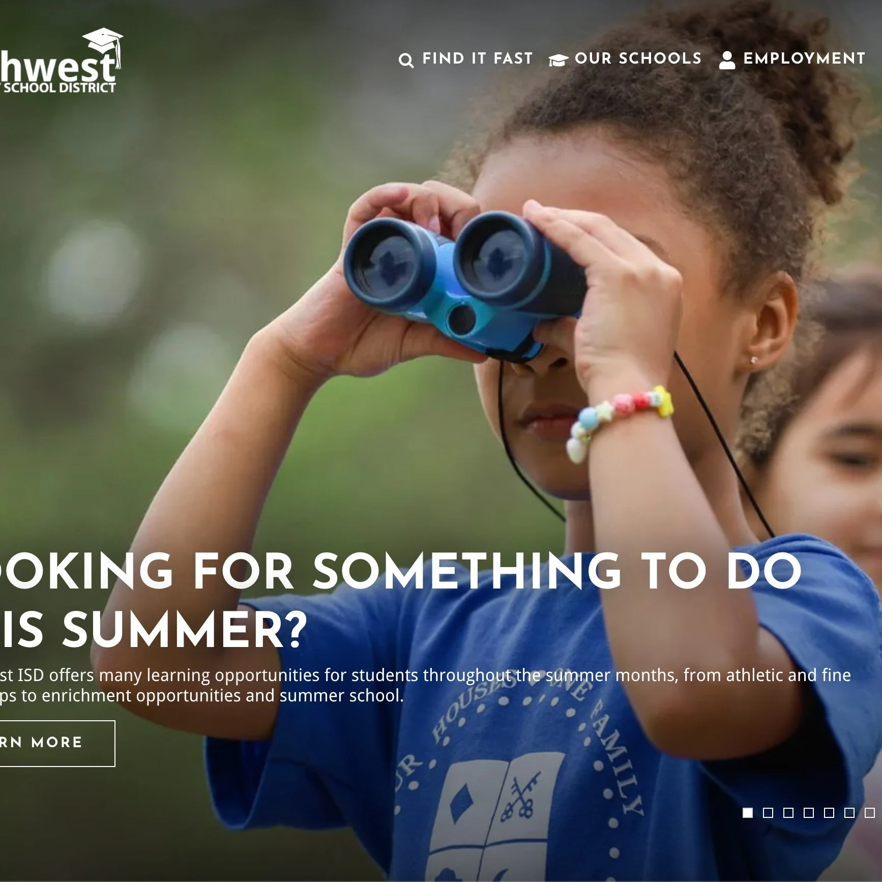 Screenshot of Northwest ISD home page