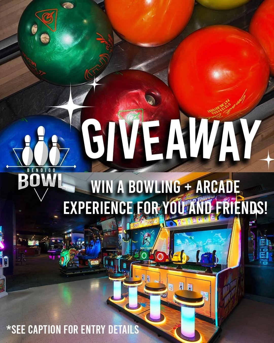 ❗️WIN A BOWLING AND ARCADE EXPERIENCE FOR YOU AND 5 FRIENDS❗️
We&rsquo;re giving away a game of bowling 🎳 and arcade tokens 👾 to 1 lucky winner and up to 5 friends of their choice to join them! This package is valued up to $200 🤯

We wanted to say