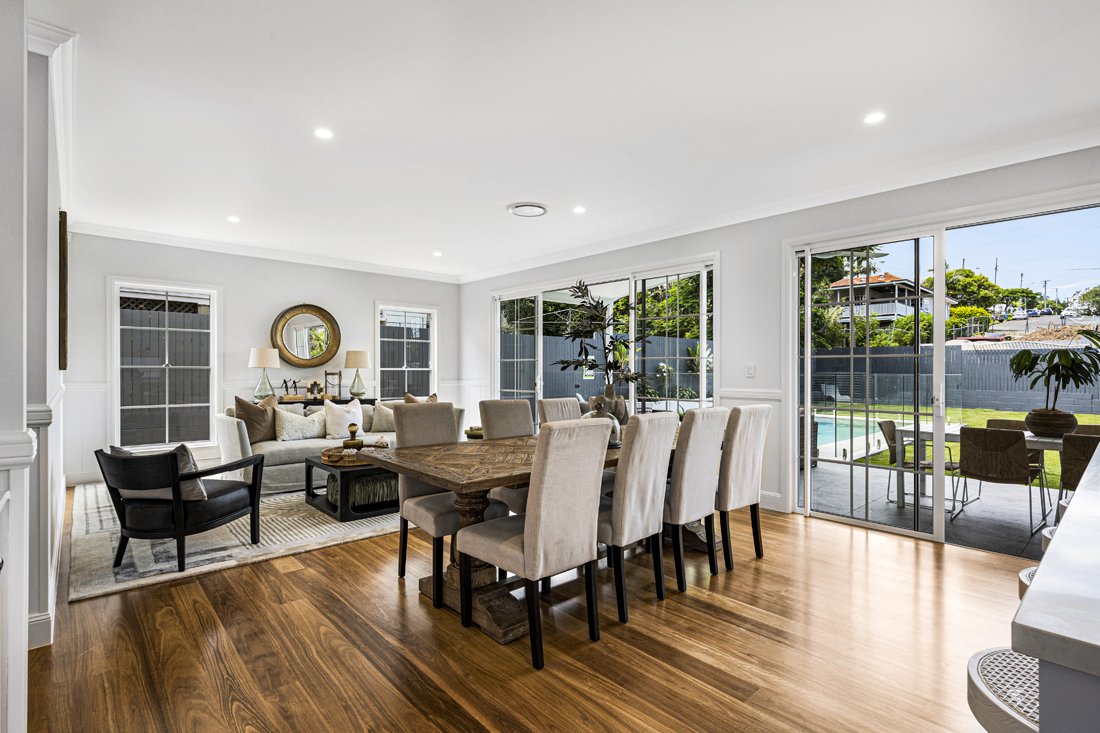 Dining room in Wavell Heights Brisbane. Styling and Interior design by Marilena Baynes