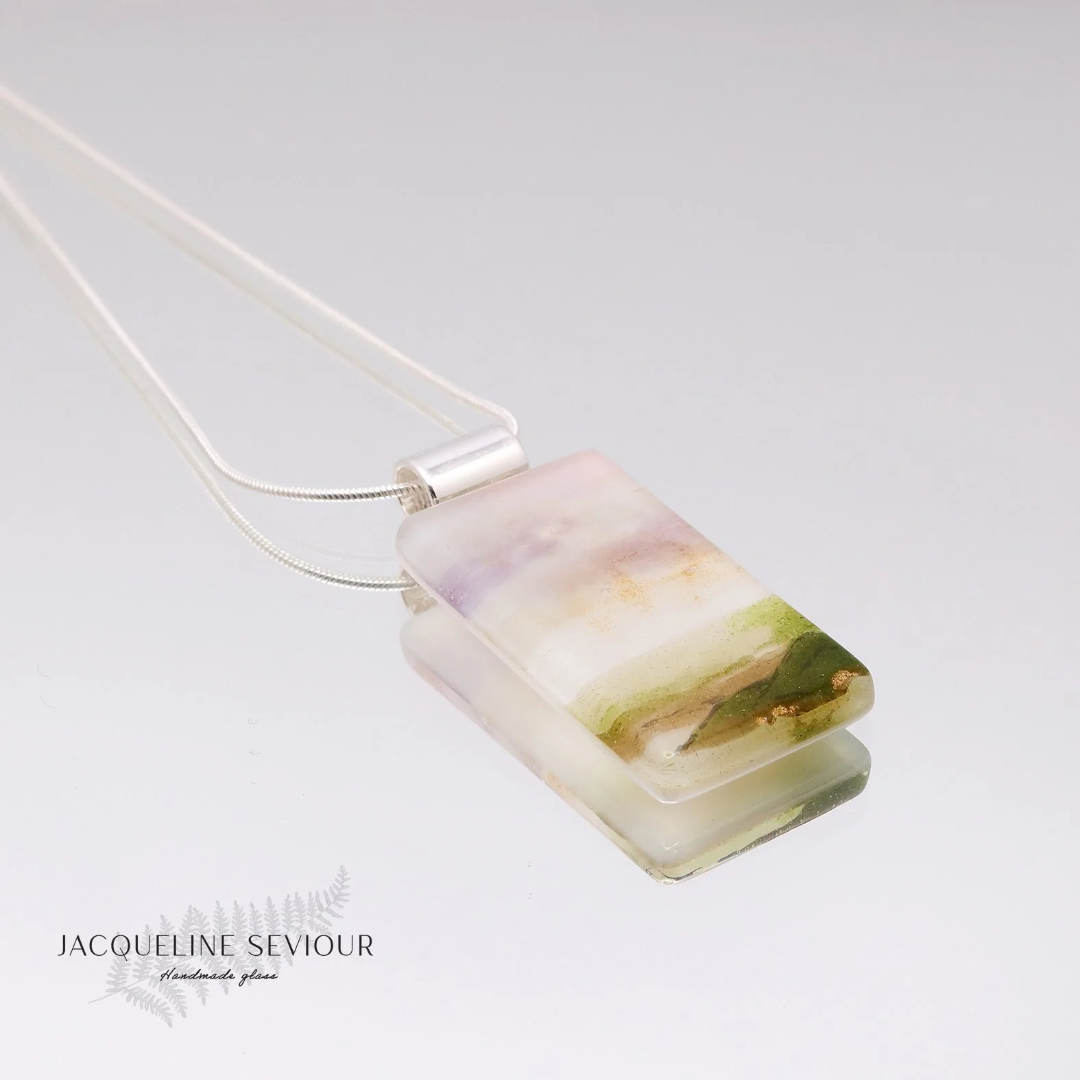 Landscape glass pendant named Whispering Wilderness