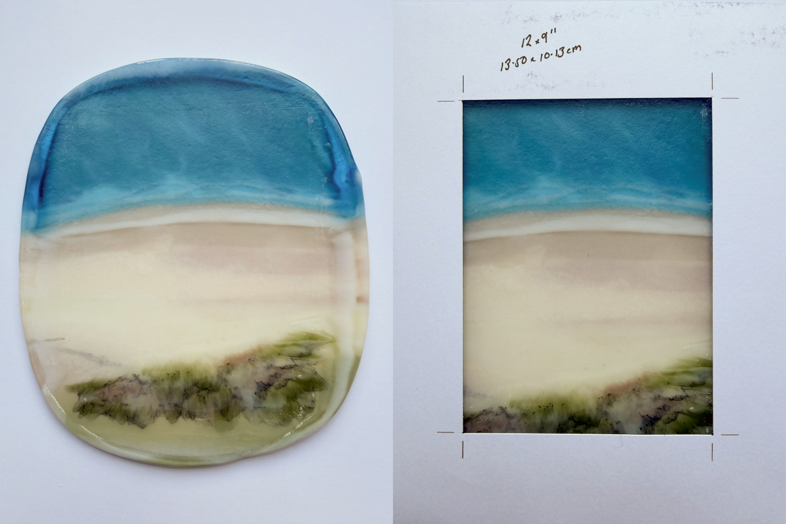 Four layered glass coastal work in progress.