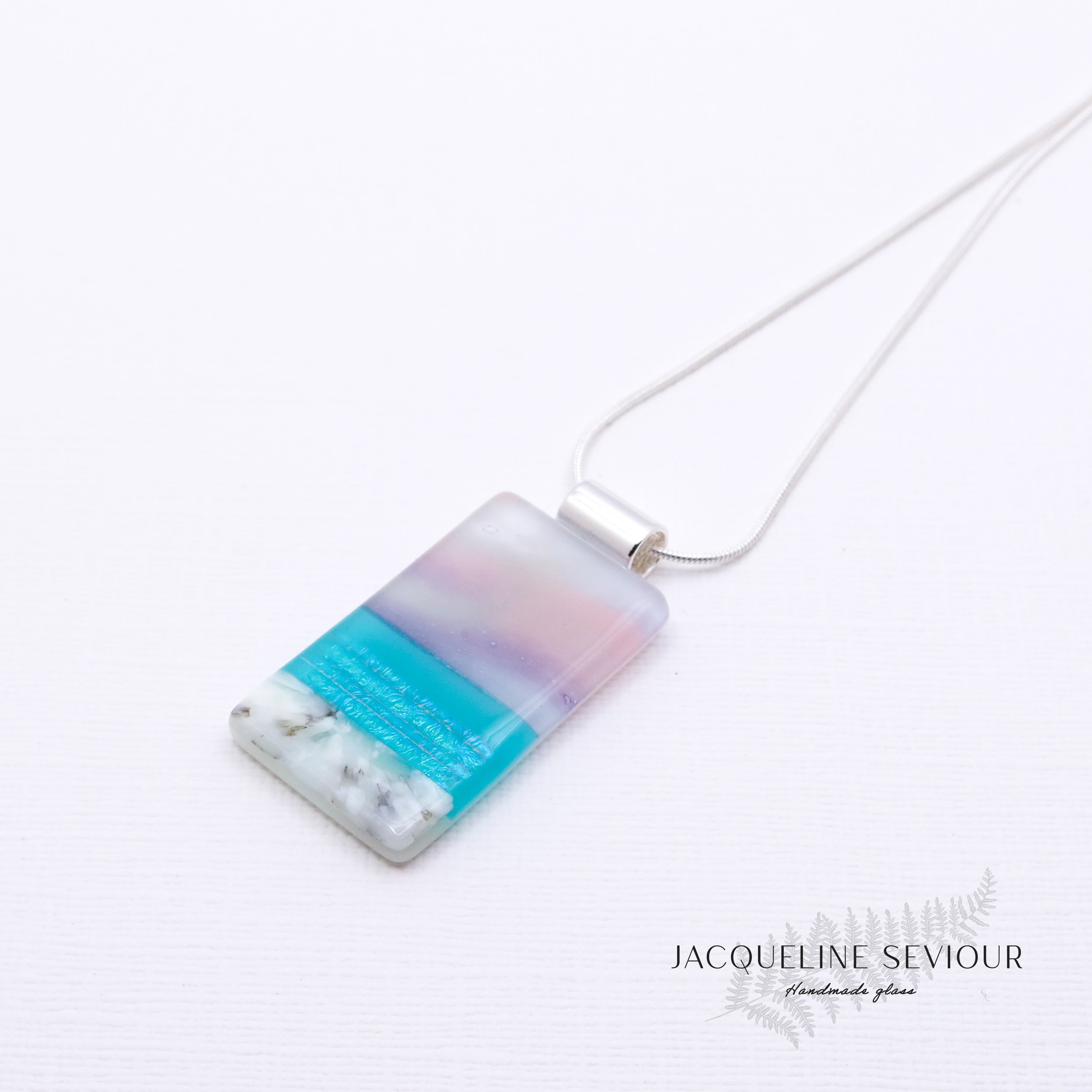 Seascape glass pendant named Coastal Reflections