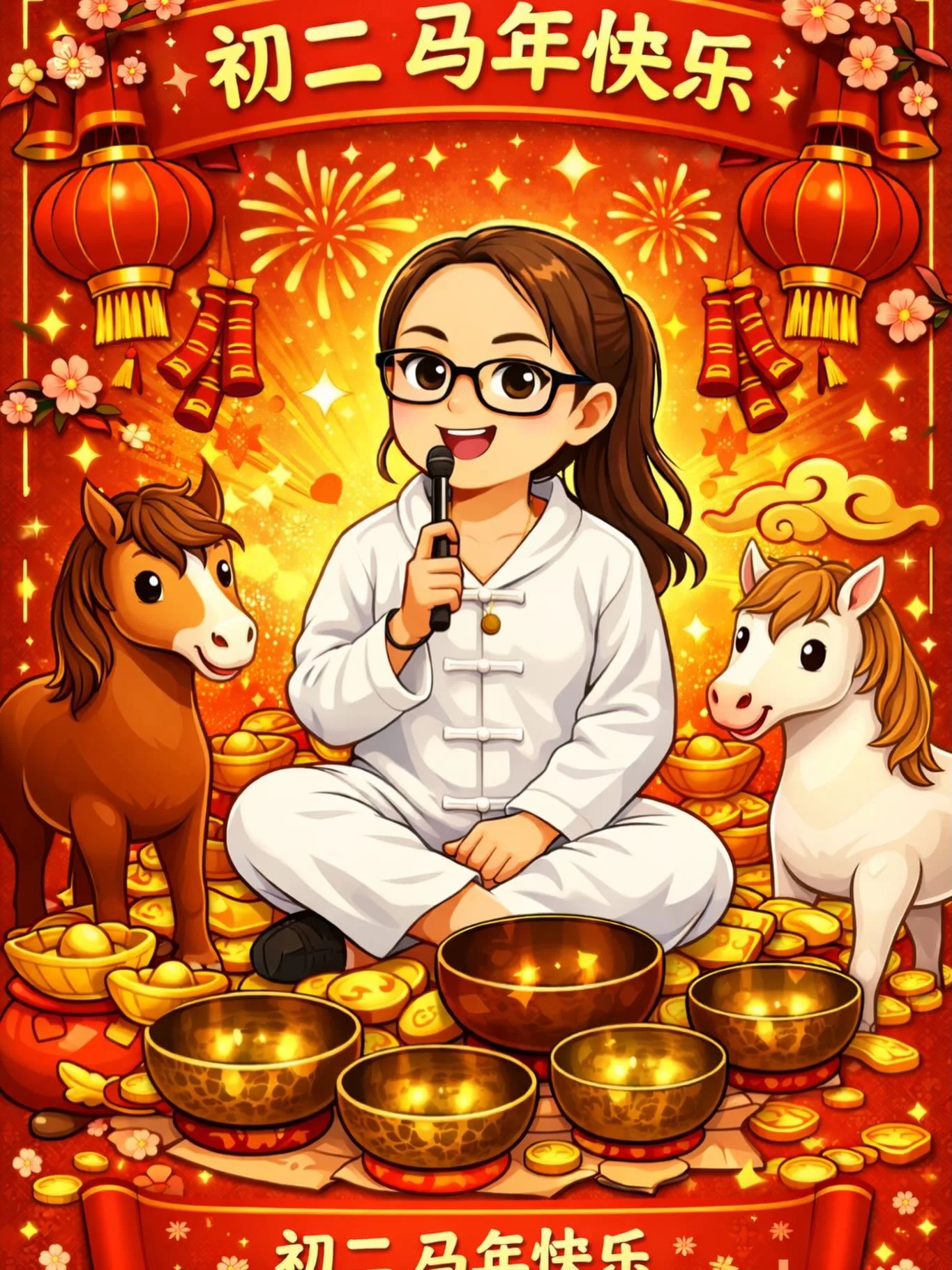 初二 &middot; 马年快乐
愿能量如骏马般流动

心稳、气顺、路自宽
新的一年，轻盈向前 🌸❤️