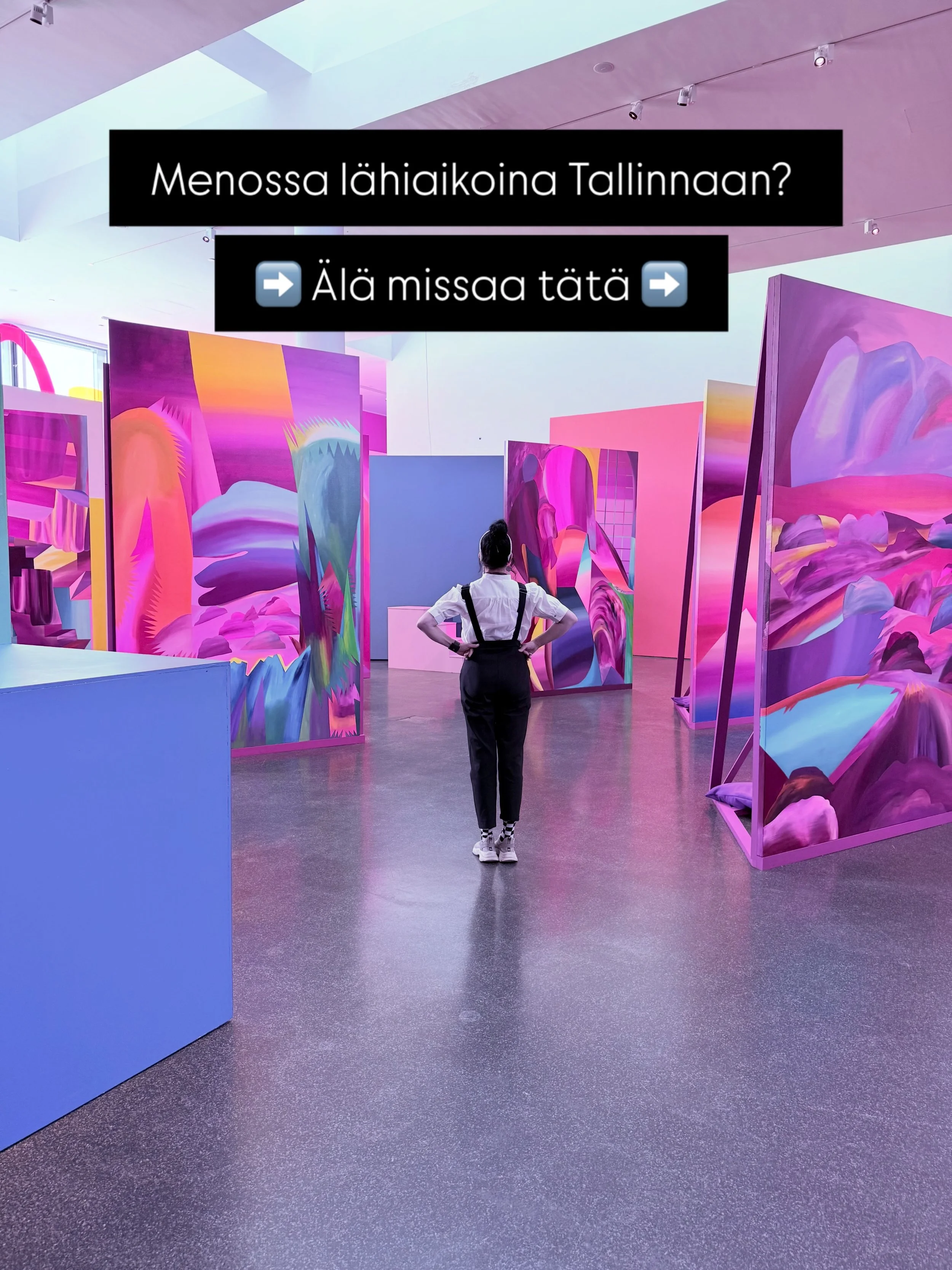 Menossa Tallinnaan? 🤔😘☺️

Muista taidemuseo Kumu. 🖼️

Hieno paikka, monta n&auml;yttely&auml;. T&auml;ss&auml; niist&auml; yksi.➡️

Kristi Kongi: Chromatic Drift.🎨

V&auml;rik&auml;s, tilallinen kokemus, jonka sis&auml;&auml;n voi astua. 

Maiste