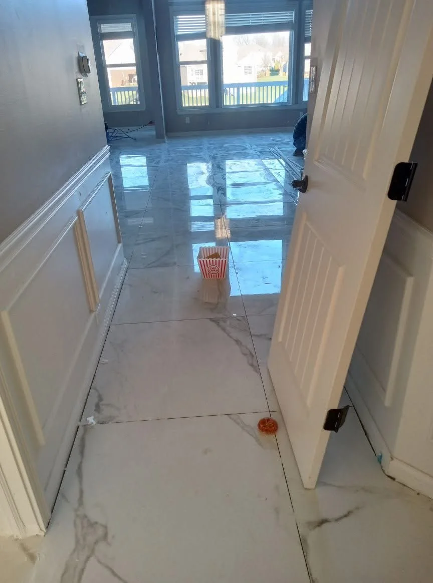 Indoor tile installation