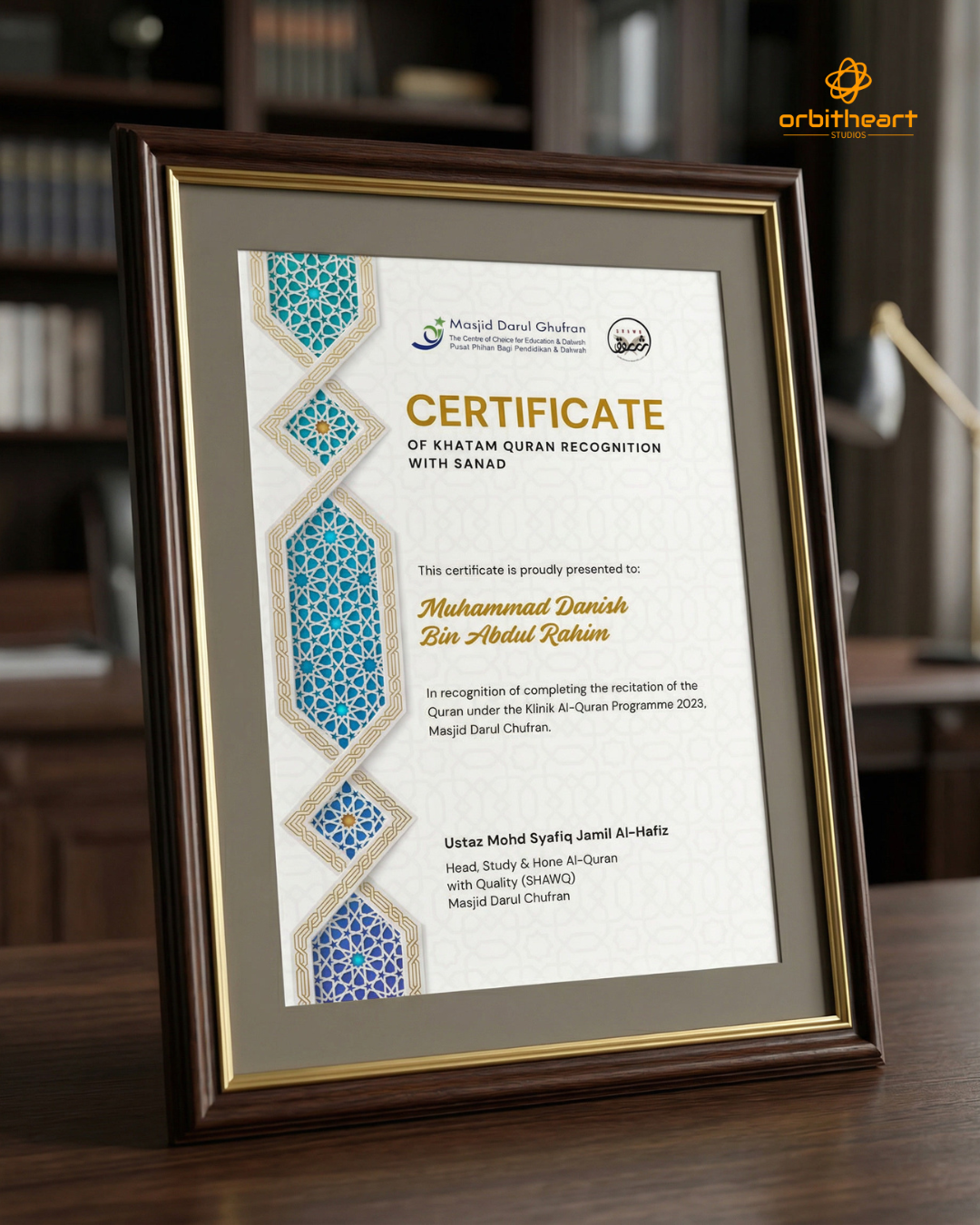 Masjid Darul Ghufran – Custom Certificate Design Suite