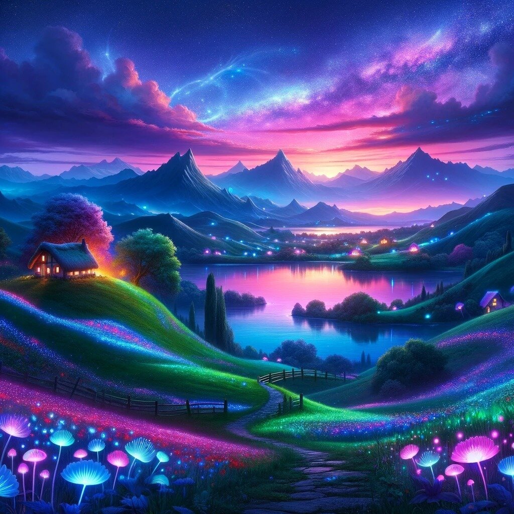 Serenity's Haven

&quot;Serenity's Haven&quot; is a hidden gem where the wonders of nature converge. As twilight embraces the land, the sky transforms into a mesmerizing blend of colors, casting a spellbinding reflection on the serene lake. Amidst th