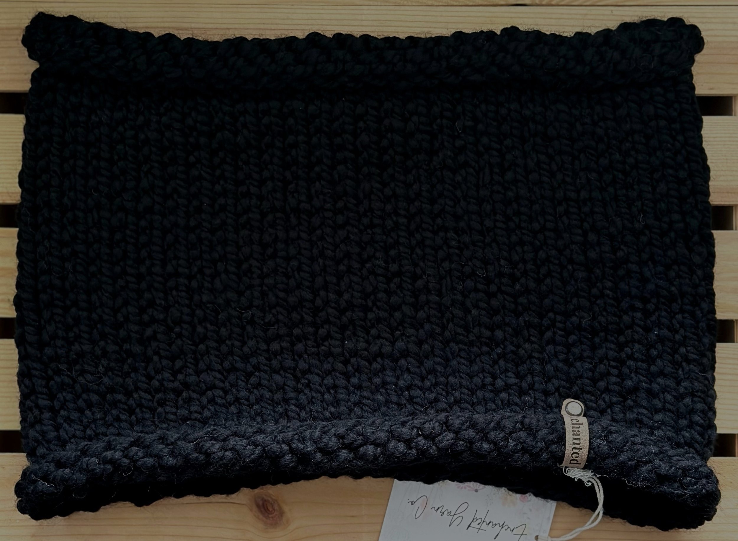 Black Wool Blend Slouchy Cowl