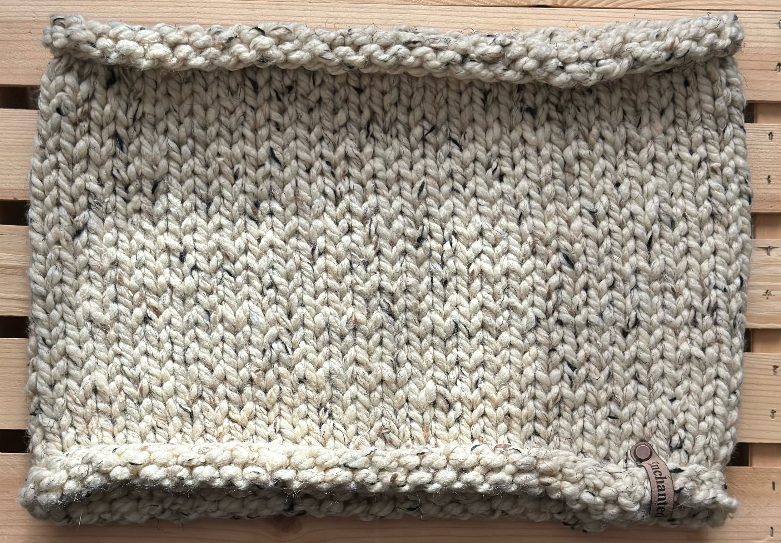 Oatmeal Wool Blend Slouchy Cowl