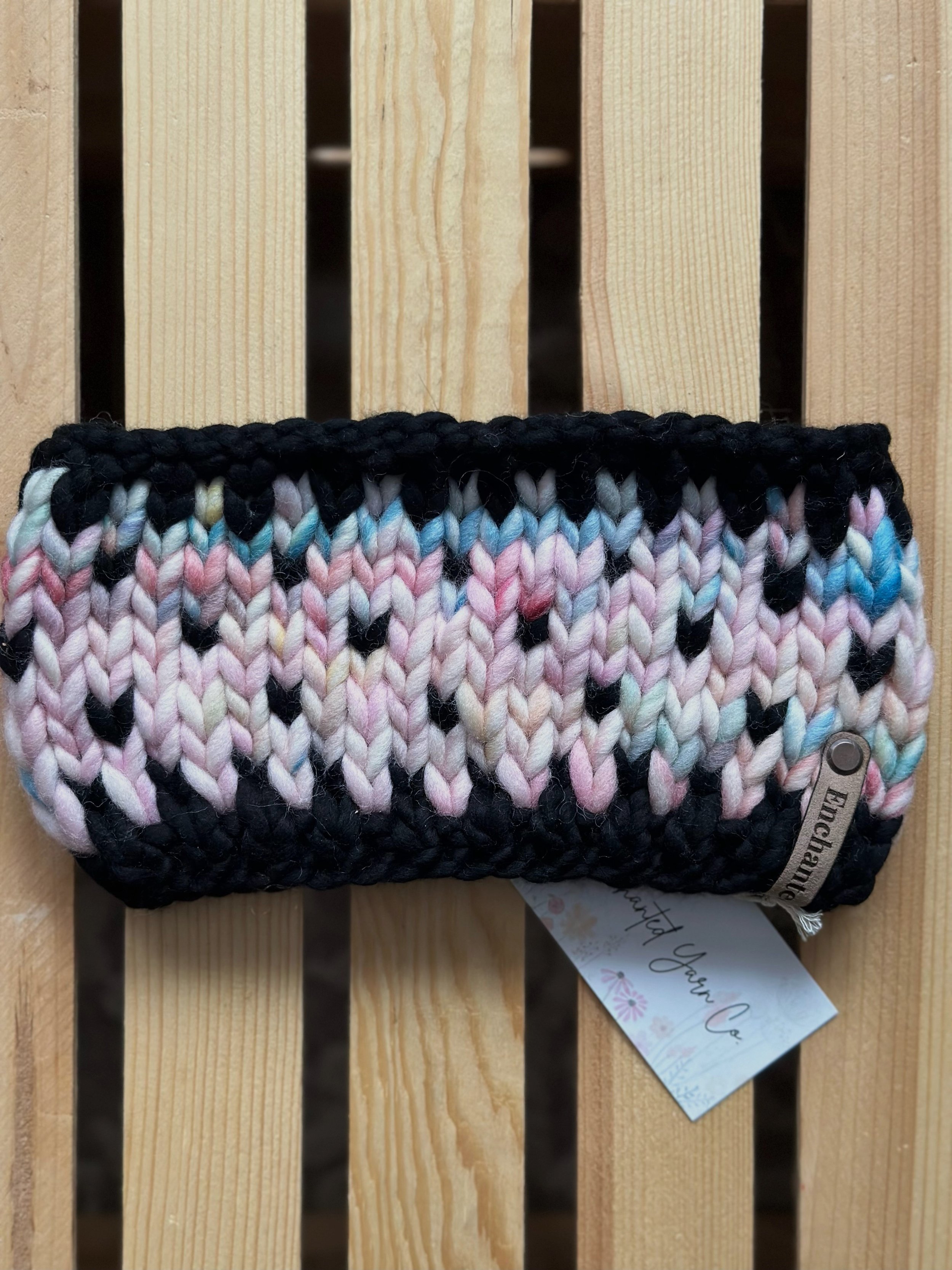 Pastel Multi & Black Peruvian/Merino Wool Mix Headband