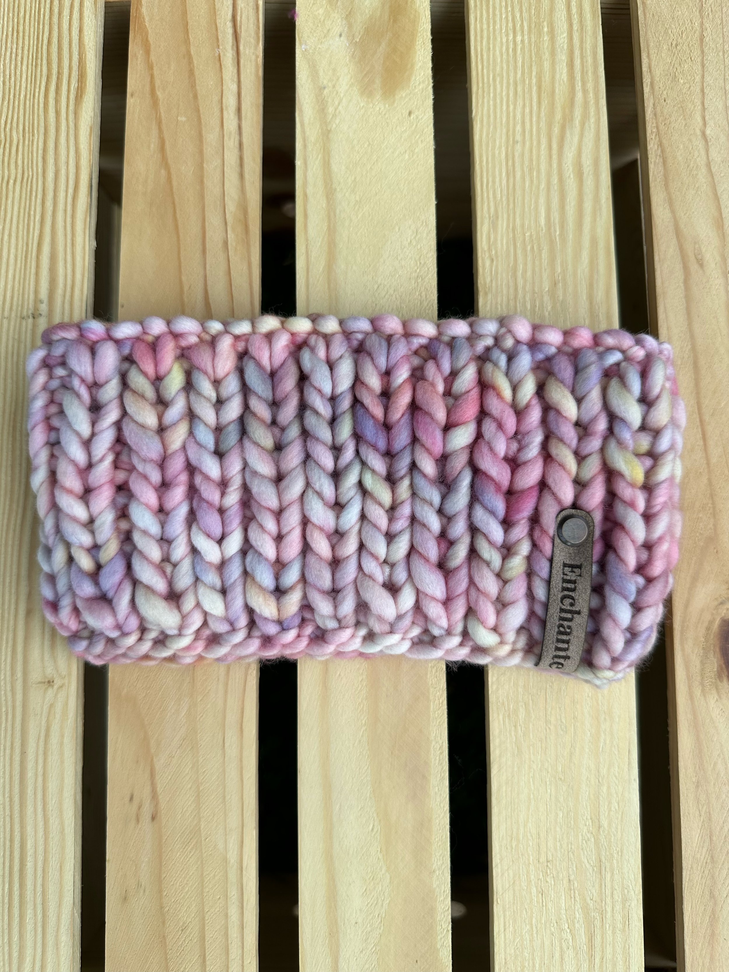 Light Pink Multi Merino Wool Headband- Child
