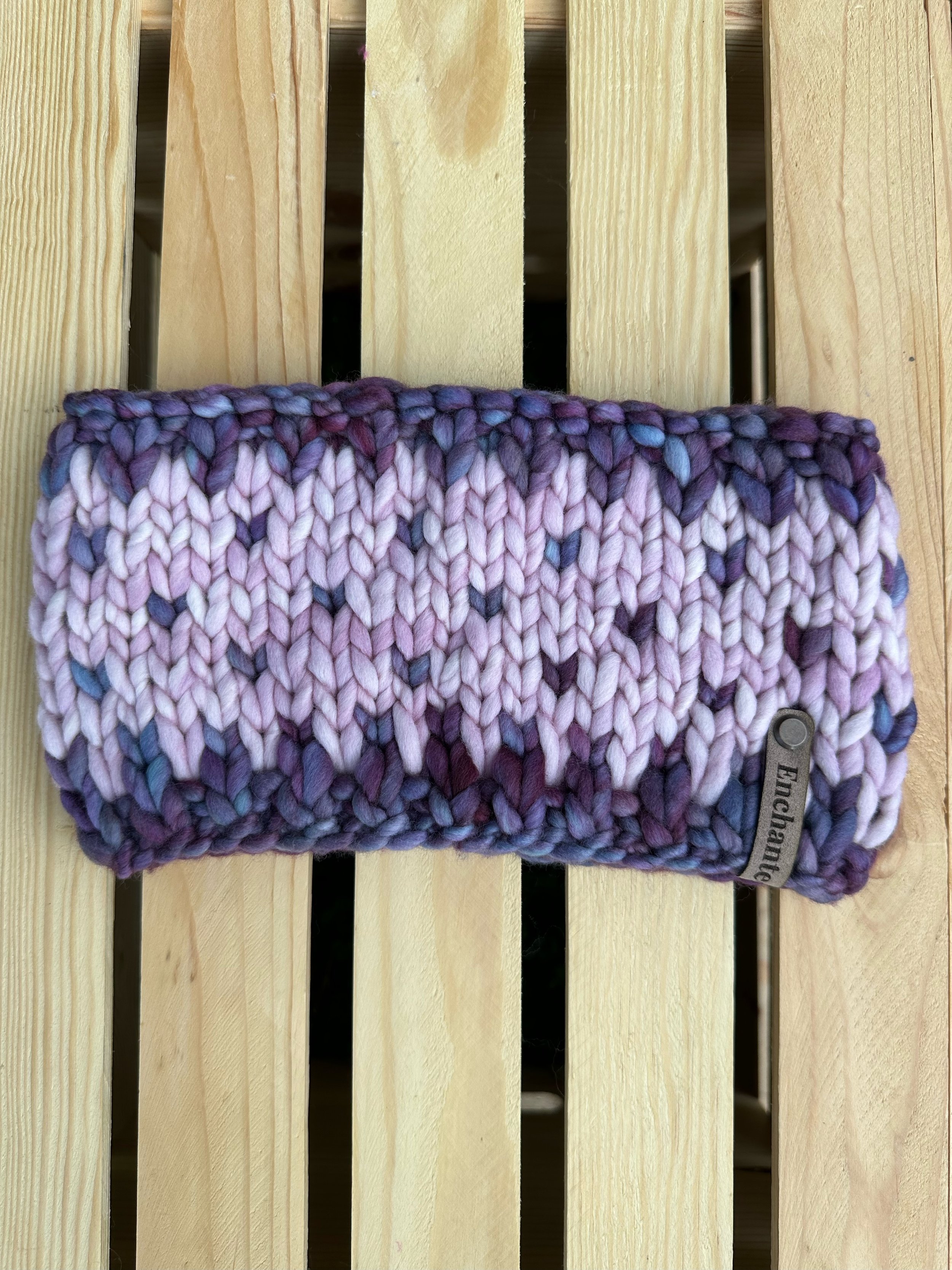 Icy Blue & Magenta Multicolor/ Soft Lilac Merino Wool Headband